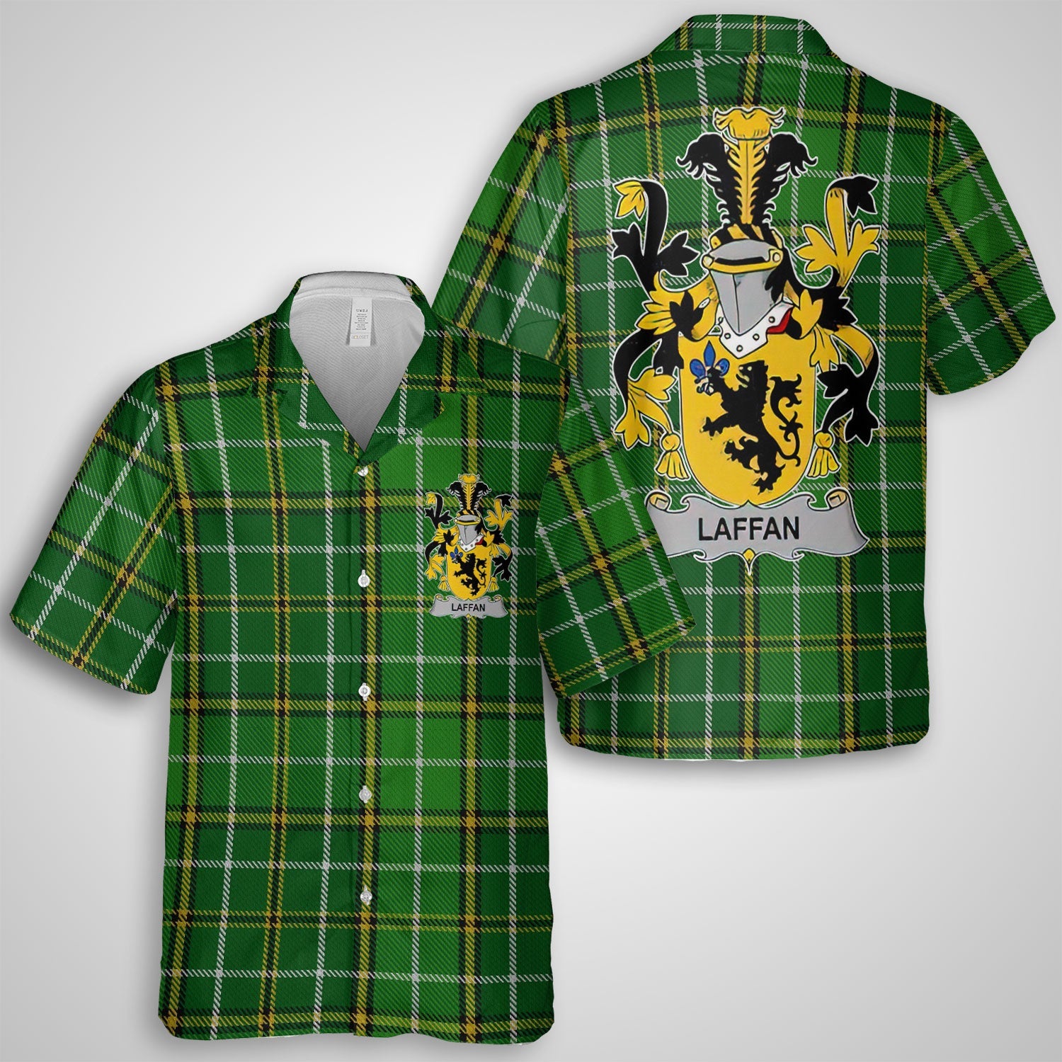 Laffan Hawaiian Shirts Crest And National Plaid Style