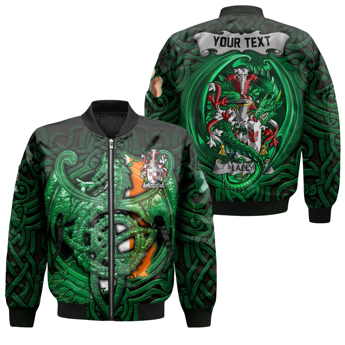 Lally or O Mullally Bomber Jackets The Green Dragon Of Ireland Style