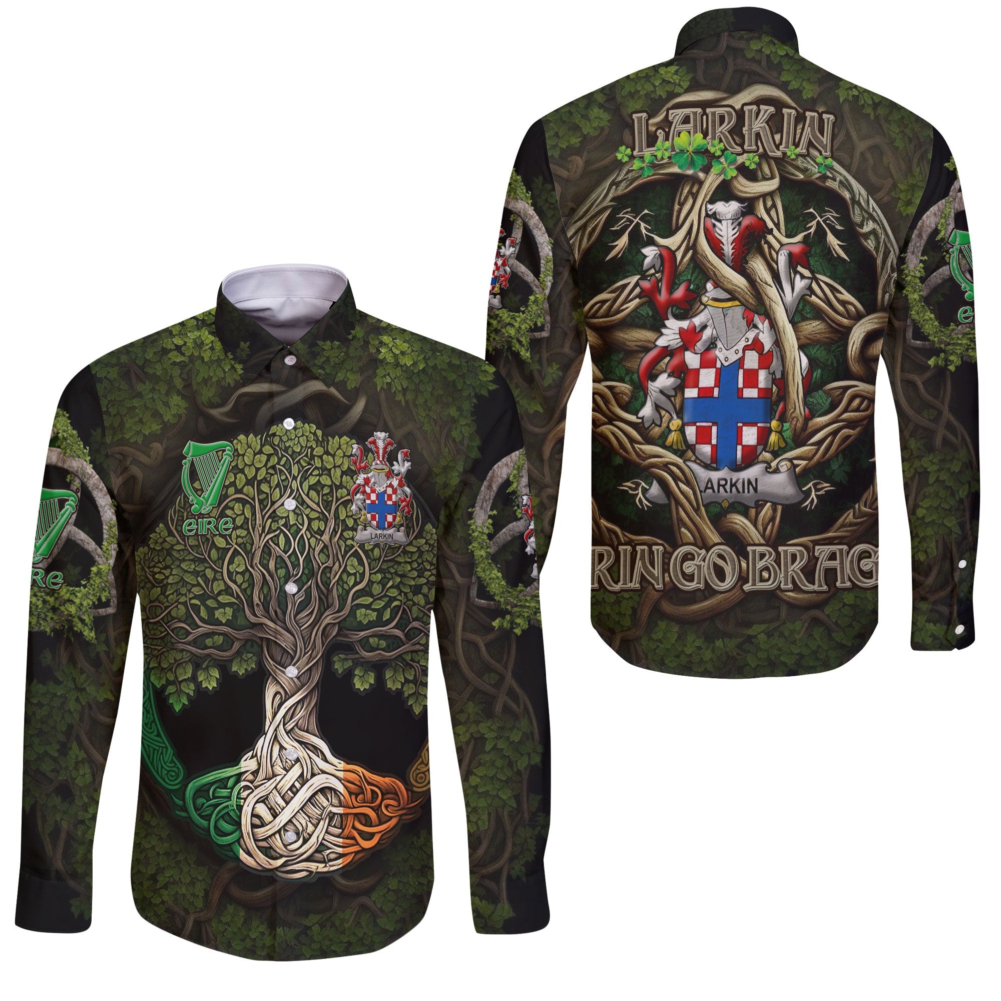 Larkin or O Larkin Long Sleeve Button Shirts Ireland Is My Root Style