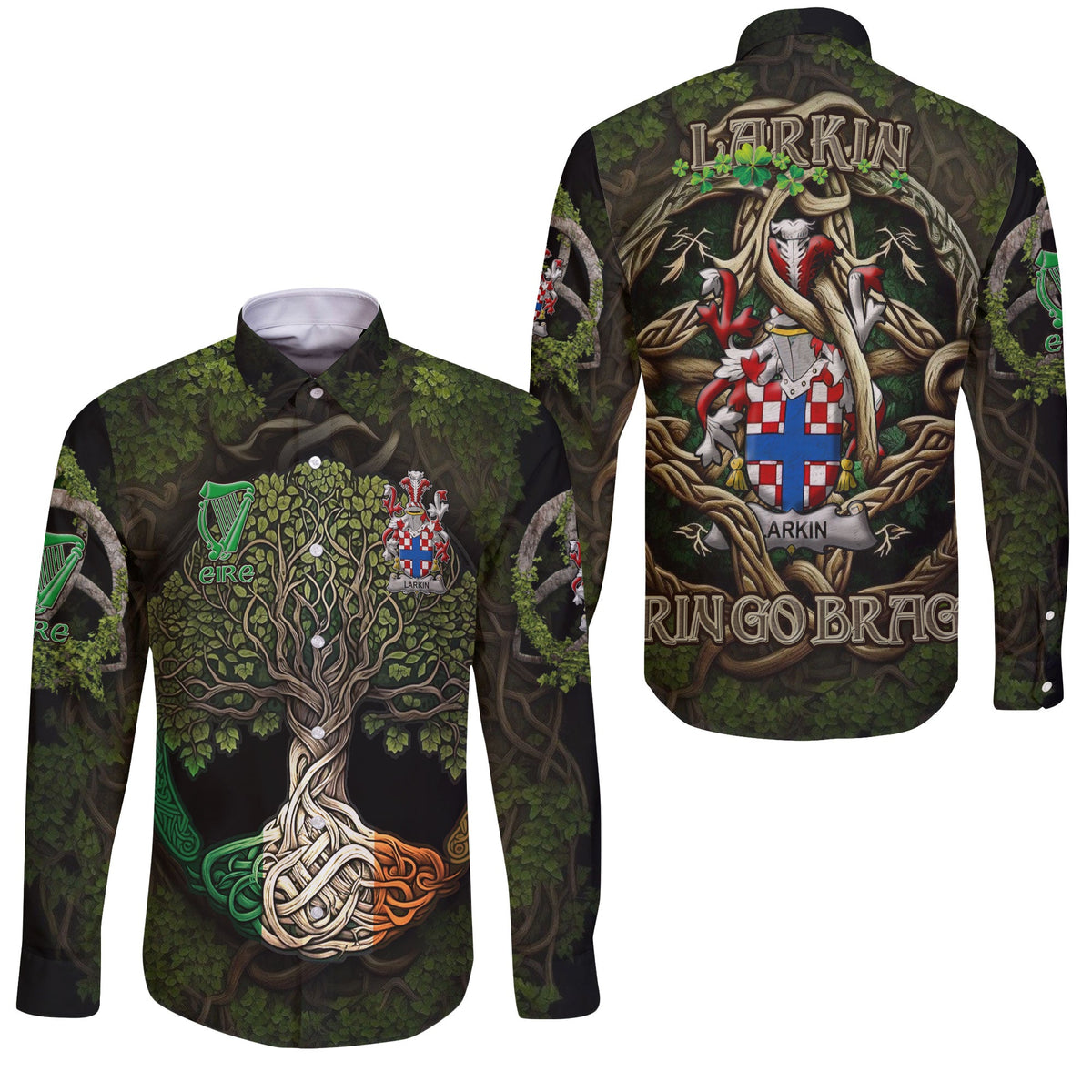 Larkin or O Larkin Long Sleeve Button Shirts Ireland Is My Root Style