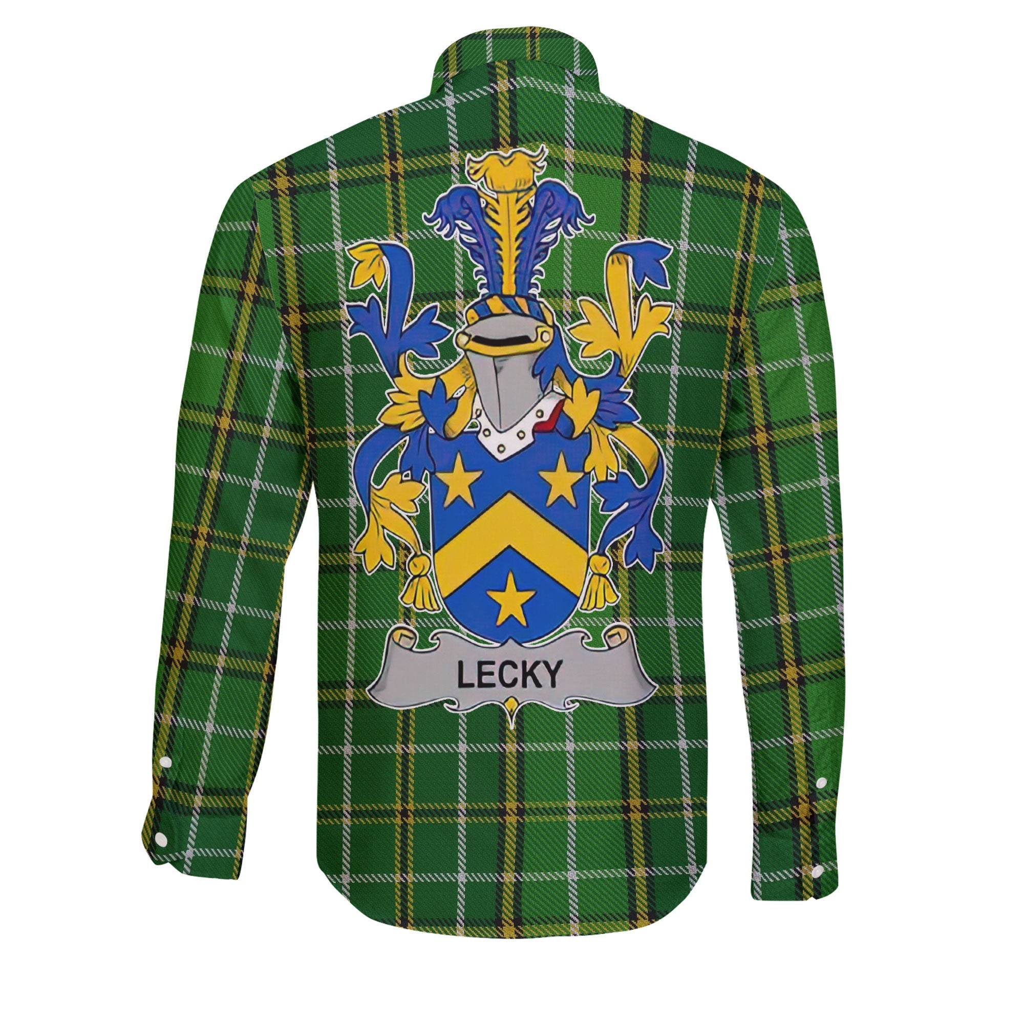 Lecky or Lackey Long Sleeve Button Shirts Crest And National Plaid Style