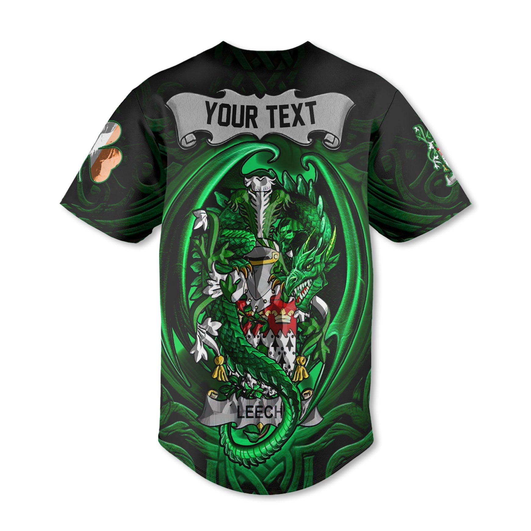 Leech Baseball Jerseys The Green Dragon Of Ireland Style
