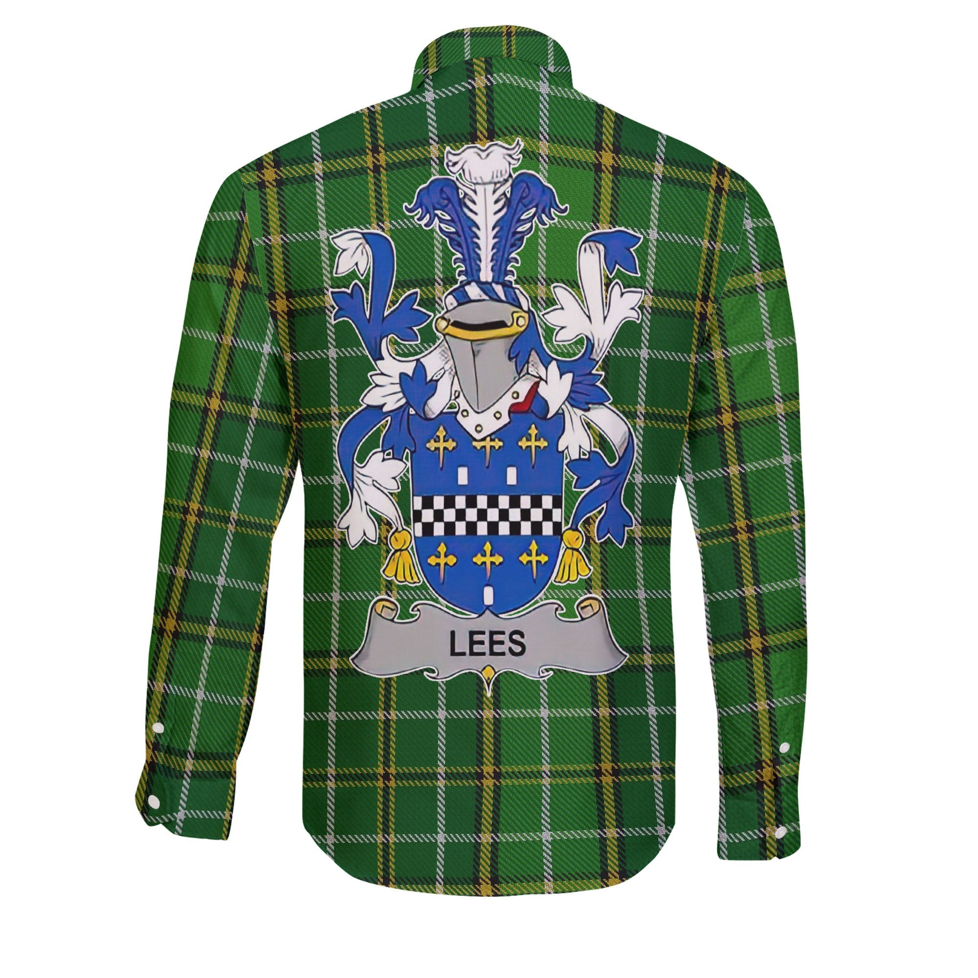 Lees or McAleese Long Sleeve Button Shirts Crest And National Plaid Style