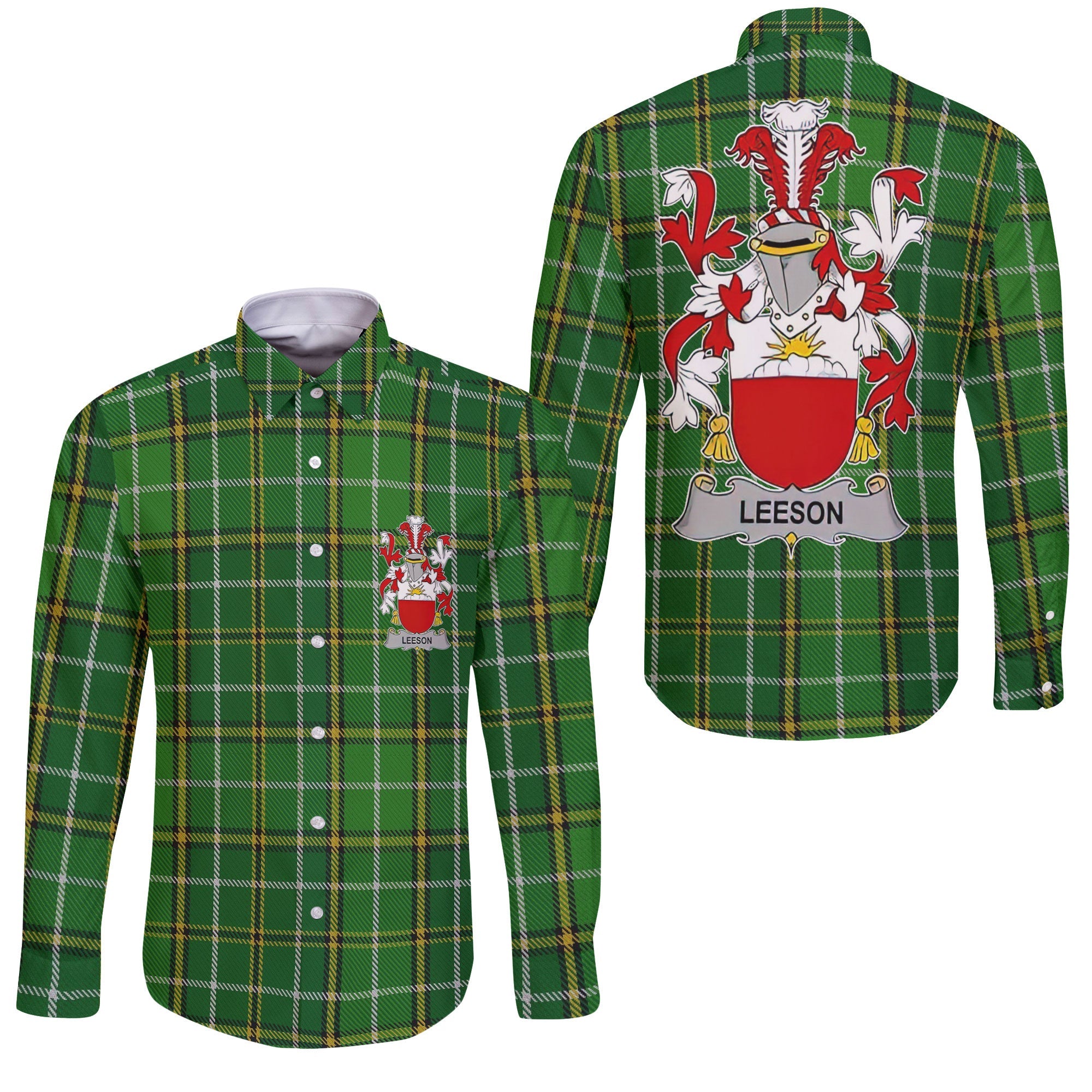 Leeson Long Sleeve Button Shirts Crest And National Plaid Style