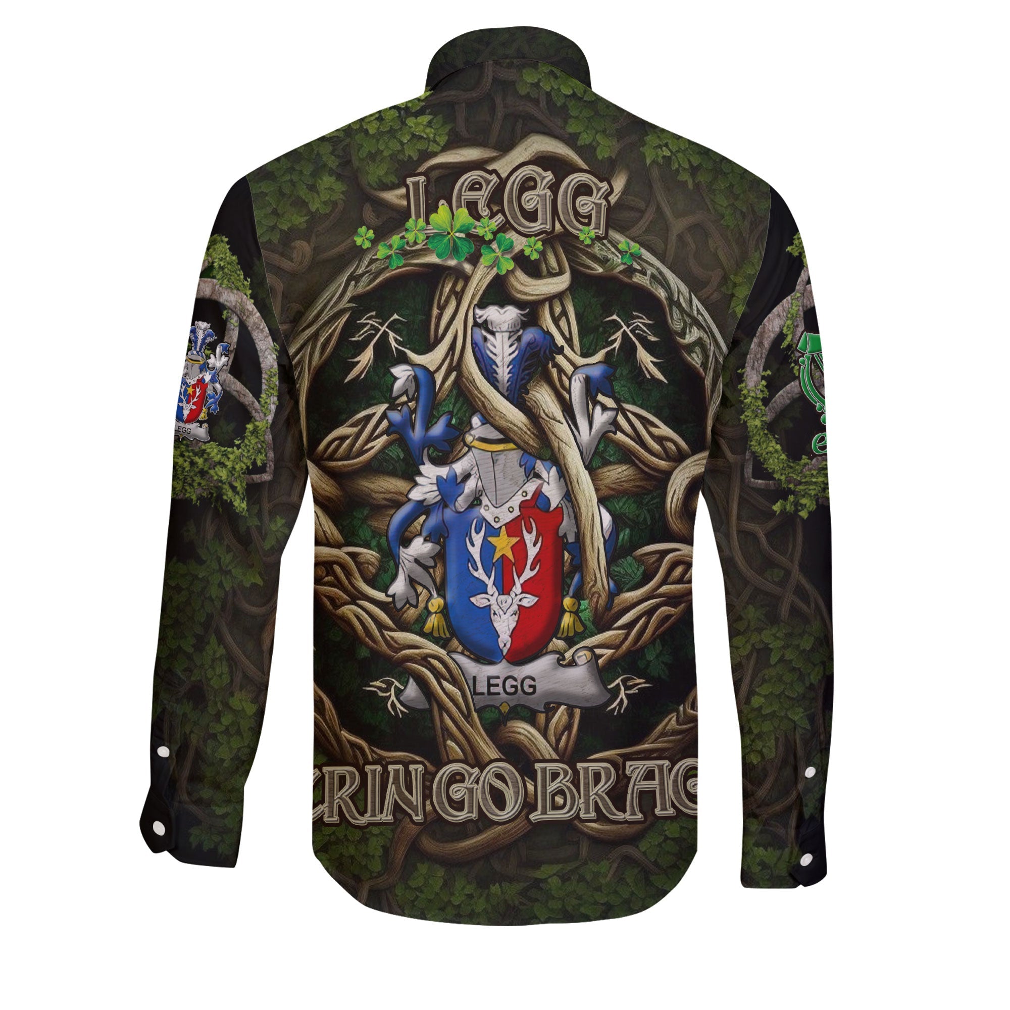 Legg or Legge Long Sleeve Button Shirts Ireland Is My Root Style