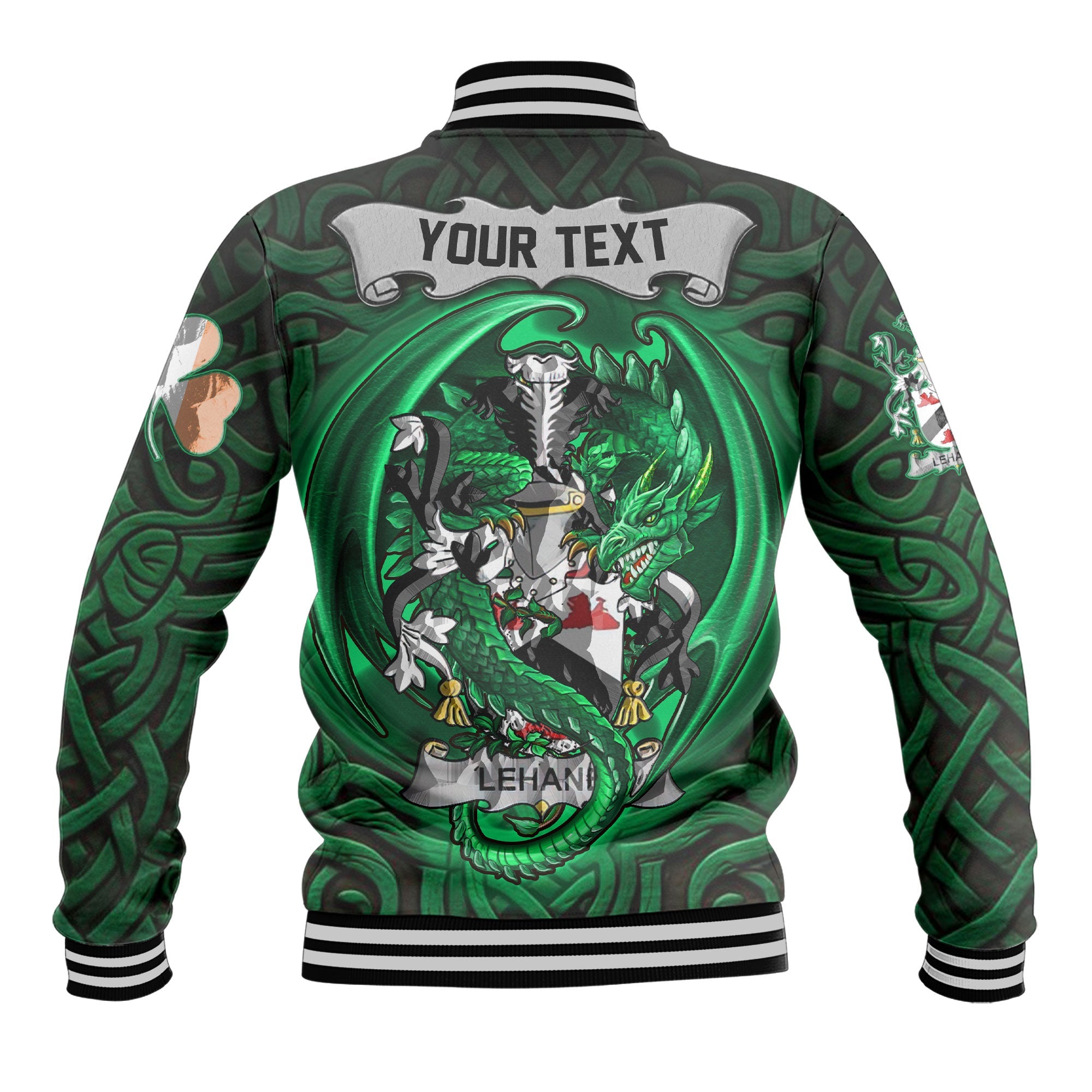 Lehane or O Lehane Baseball Jackets The Green Dragon Of Ireland Style