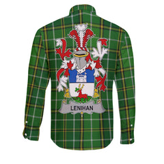 Lenihan or O Lenaghan Long Sleeve Button Shirts Crest And National Plaid Style