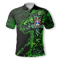 Lenihan or O Lenaghan Polo Shirts Celtic Cross And Dragon Style