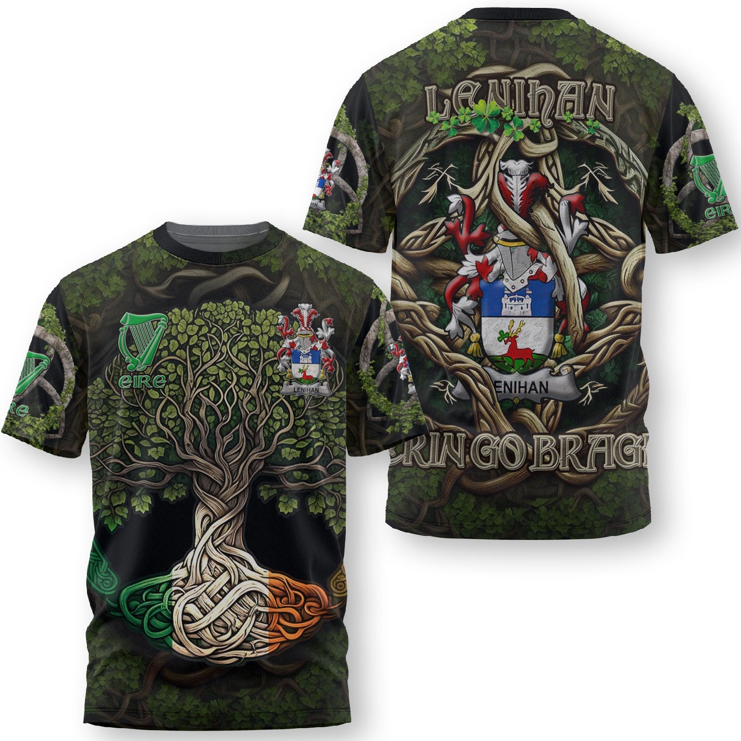 Lenihan or O Lenaghan T-Shirts Ireland Is My Root Style