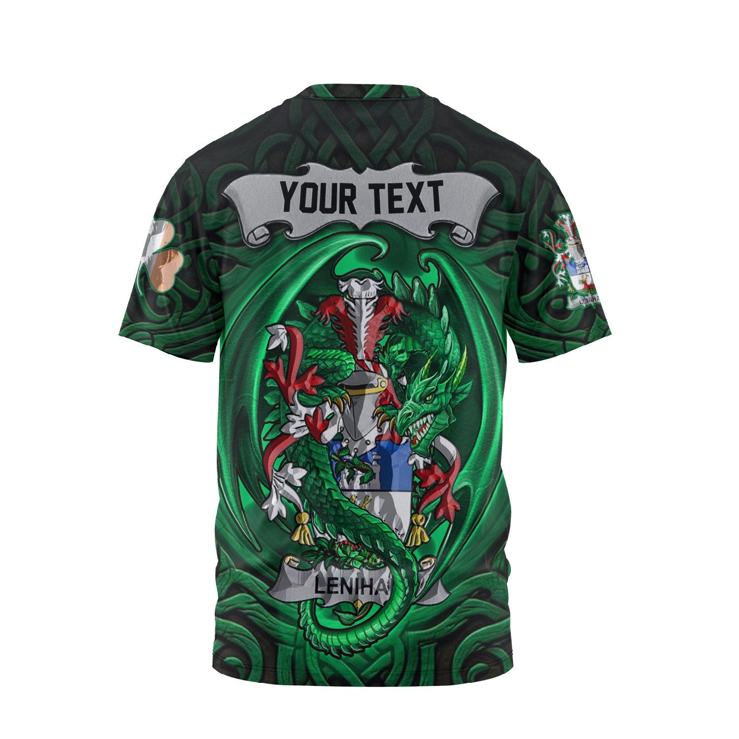Lenihan or O Lenaghan T-Shirts The Green Dragon Of Ireland Style