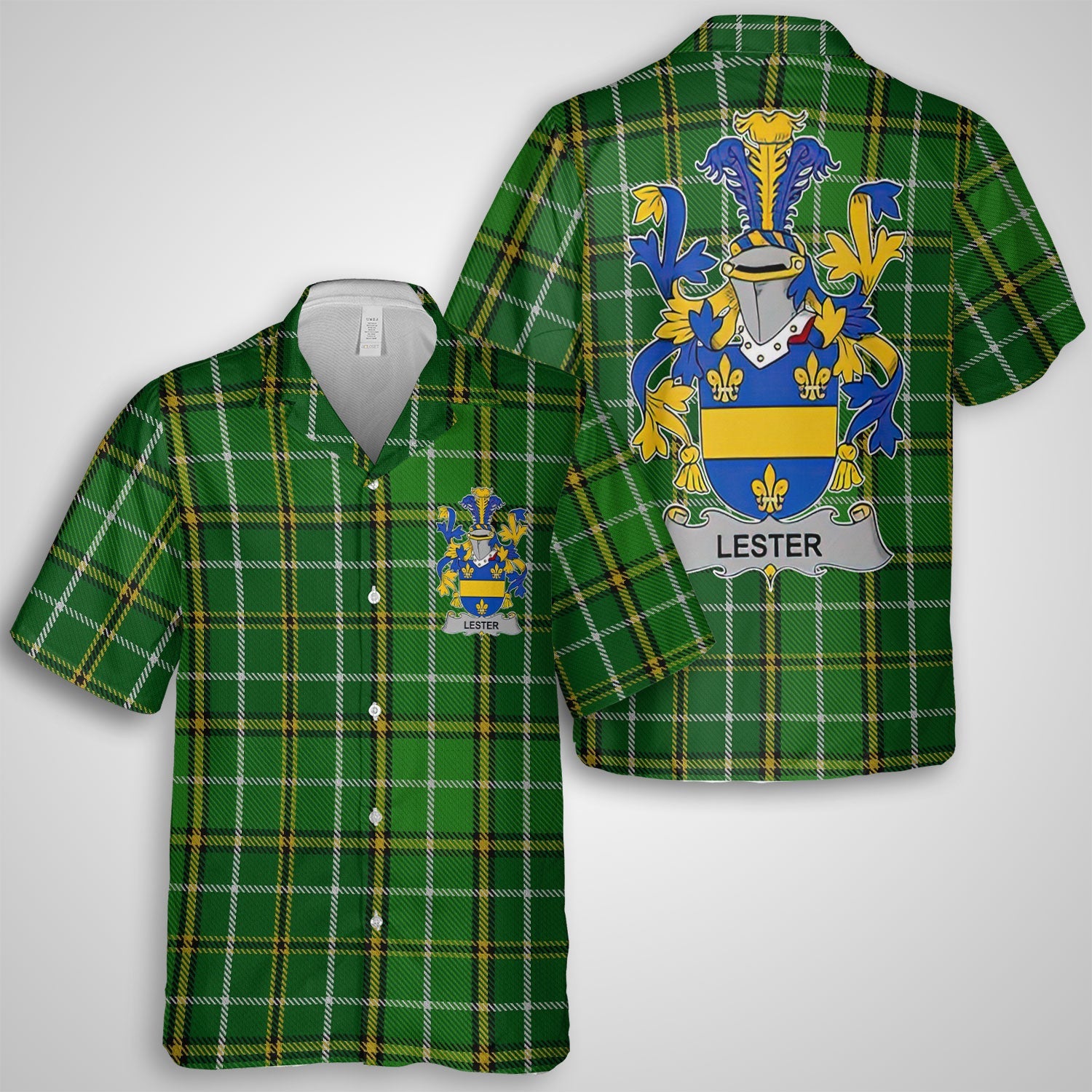 Lester or McAlester Hawaiian Shirts Crest And National Plaid Style