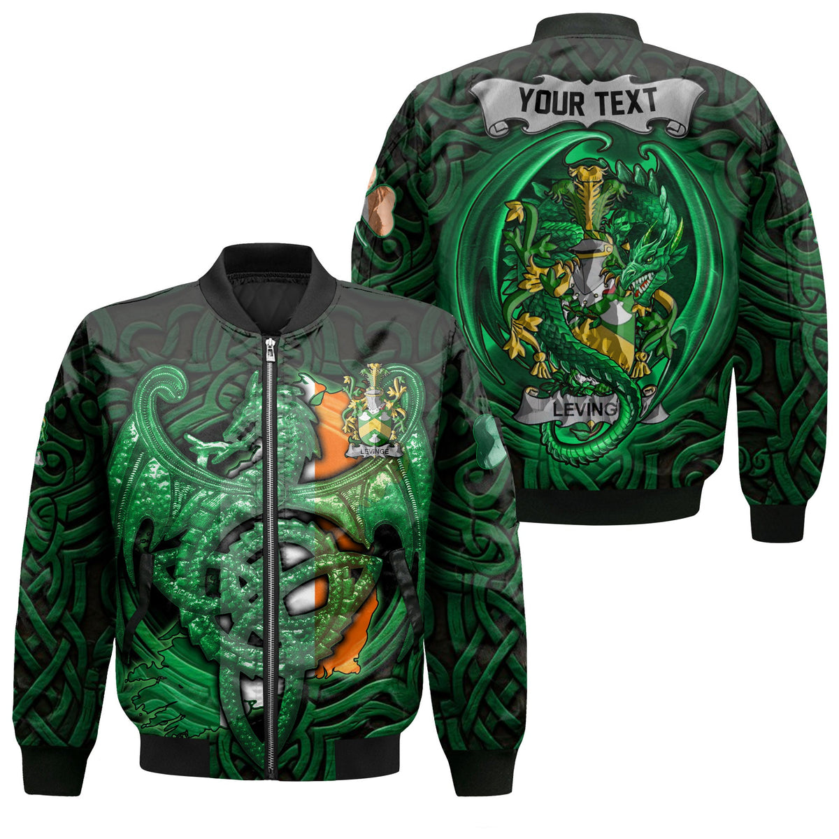 Levinge or Levens Bomber Jackets The Green Dragon Of Ireland Style