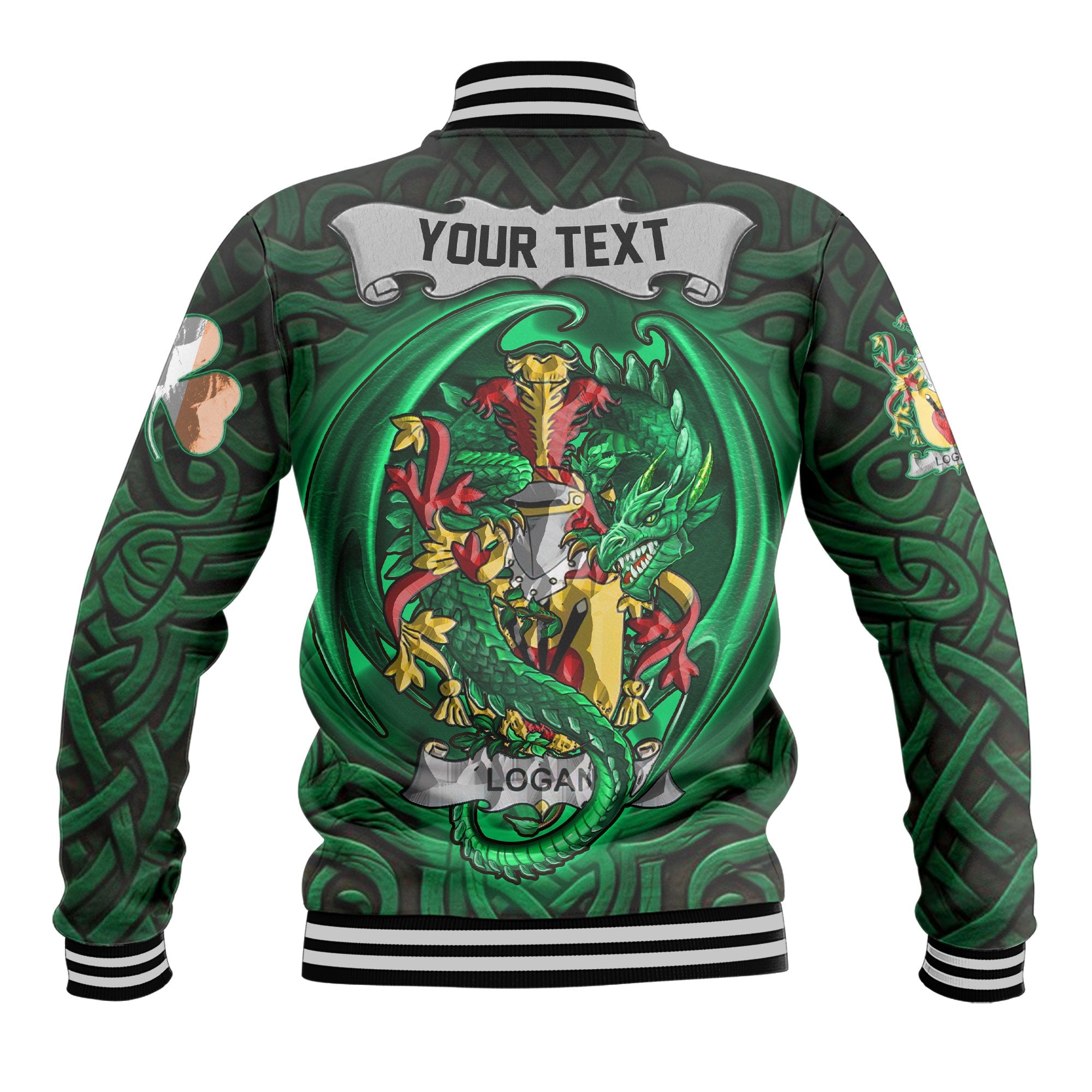 Logan Baseball Jackets The Green Dragon Of Ireland Style