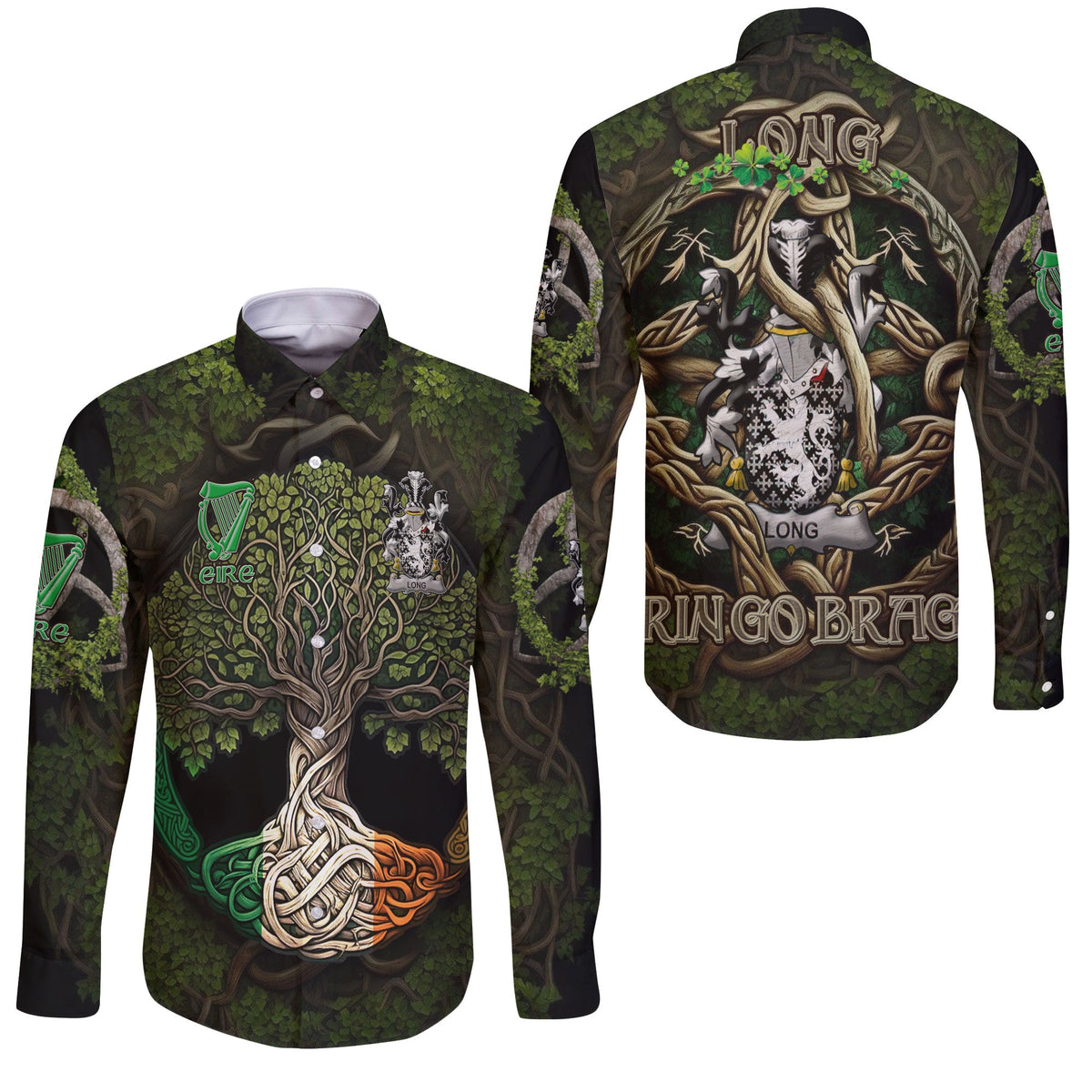 Long or Longe Long Sleeve Button Shirts Ireland Is My Root Style