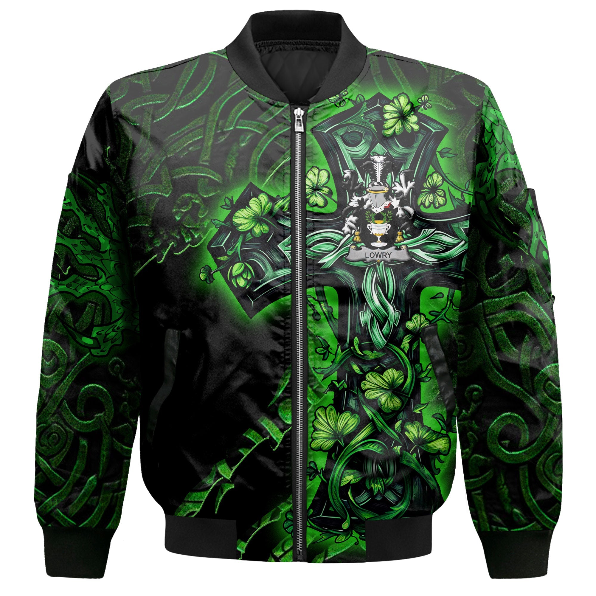 Lowry or Lavery Bomber Jackets Celtic Cross And Dragon Style