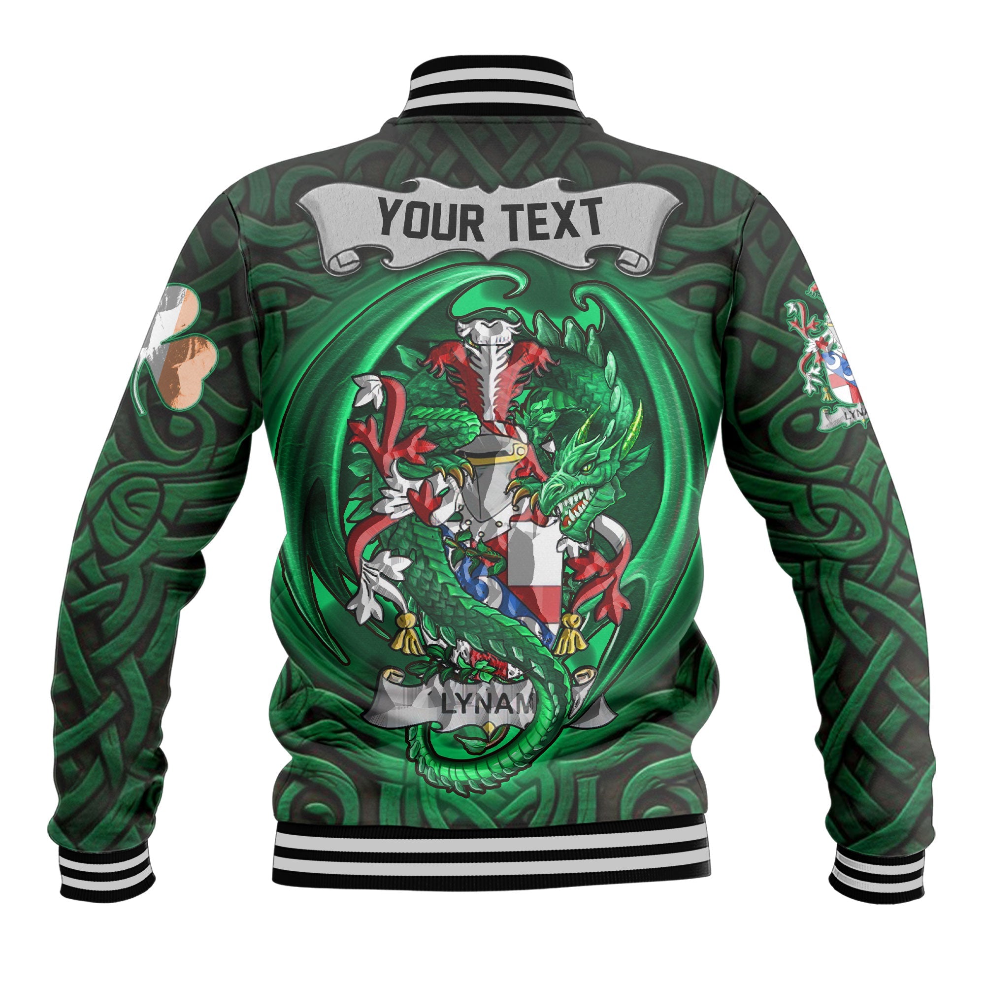 Lynam or O Lynam Baseball Jackets The Green Dragon Of Ireland Style