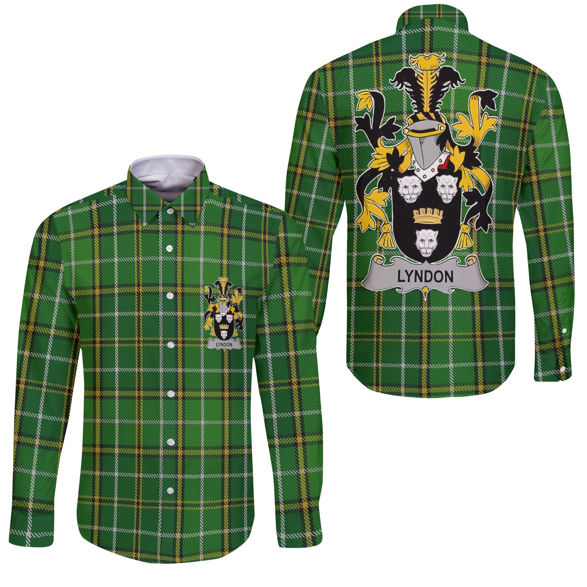 Lyndon or Gindon Long Sleeve Button Shirts Crest And National Plaid Style