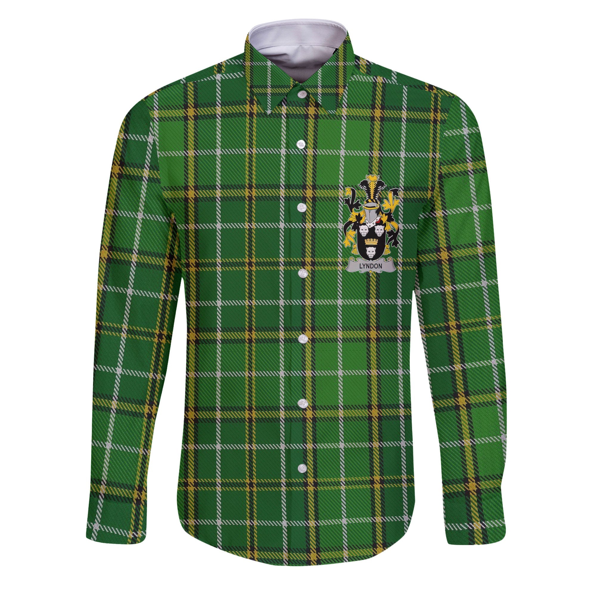 Lyndon or Gindon Long Sleeve Button Shirts Crest And National Plaid Style