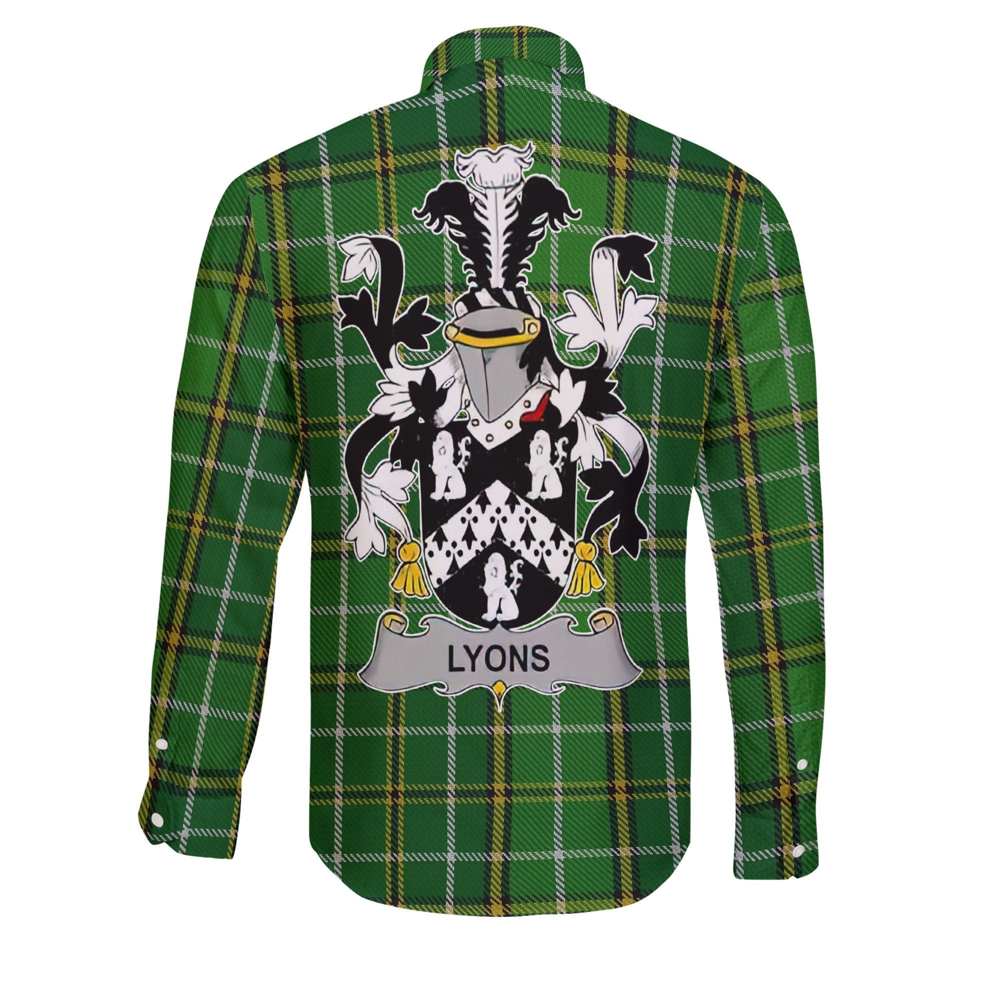 Lyons or Lyne Long Sleeve Button Shirts Crest And National Plaid Style
