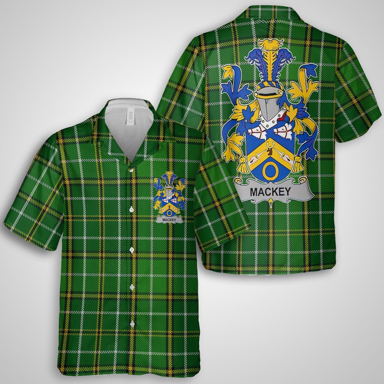 Mackey Hawaiian Shirts Crest And National Plaid Style