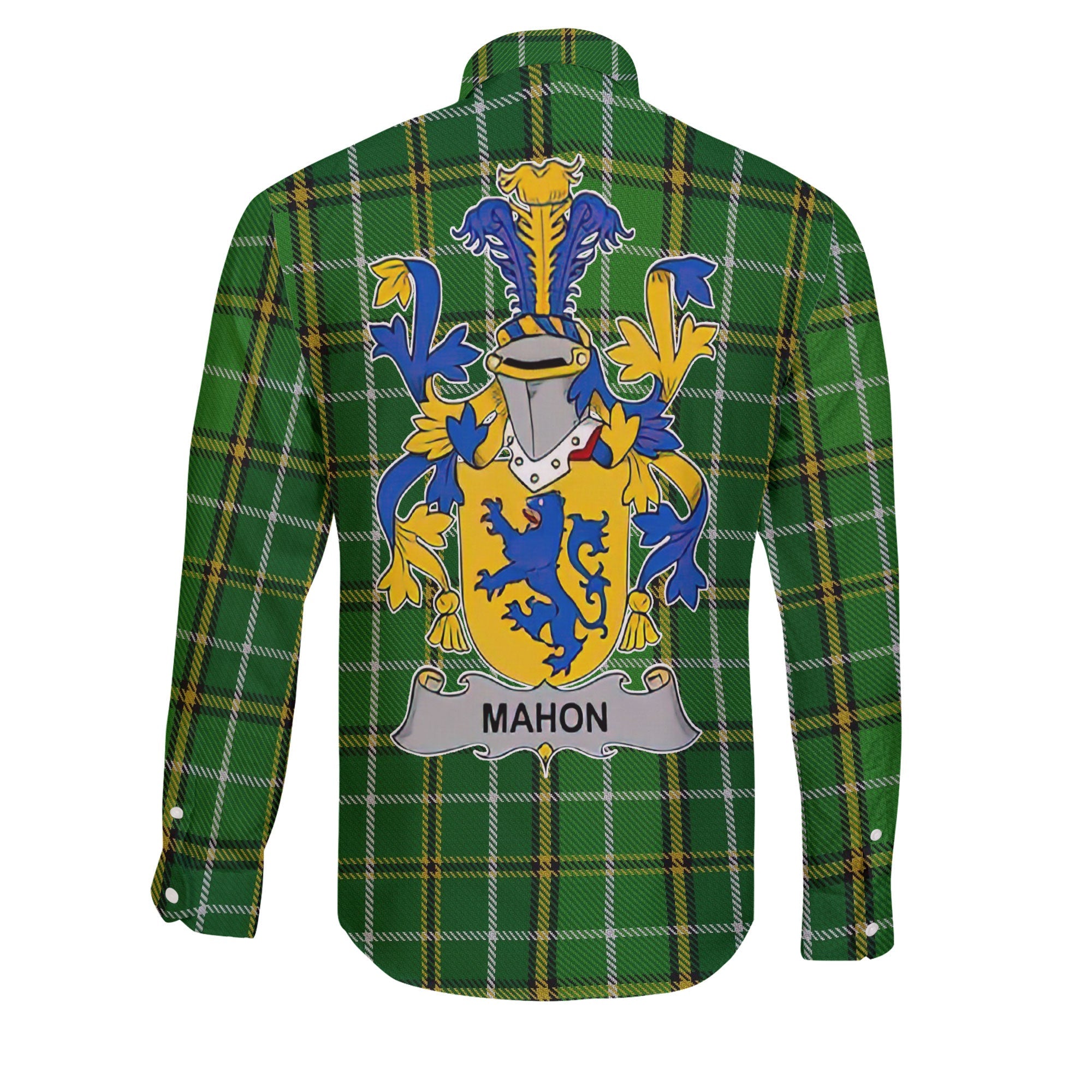 Mahon or O Mahon Long Sleeve Button Shirts Crest And National Plaid Style