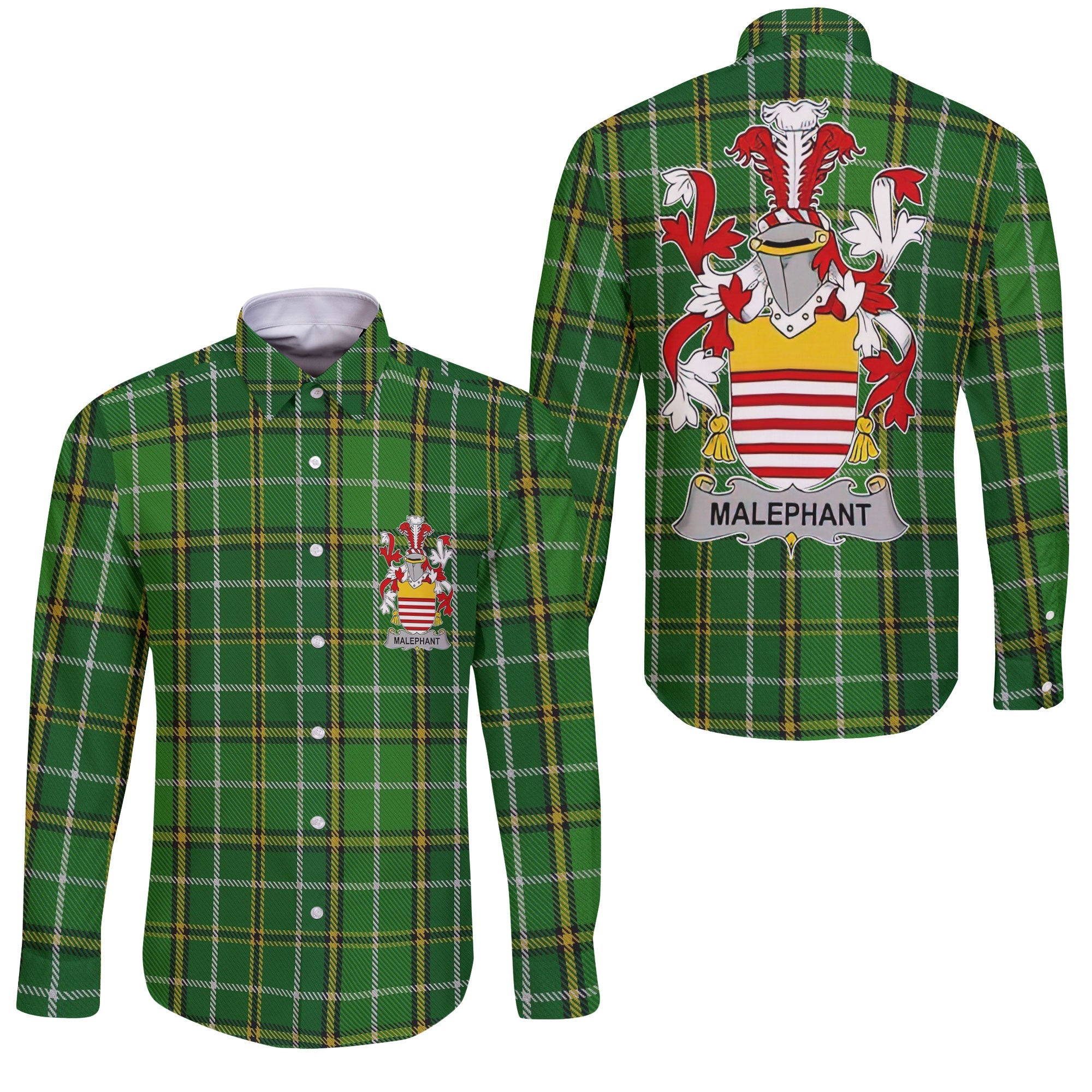 Malaphant Long Sleeve Button Shirts Crest And National Plaid Style