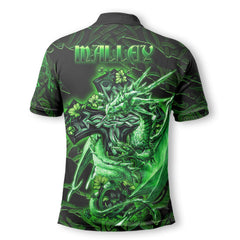 Malley or O Malley Polo Shirts Celtic Cross And Dragon Style