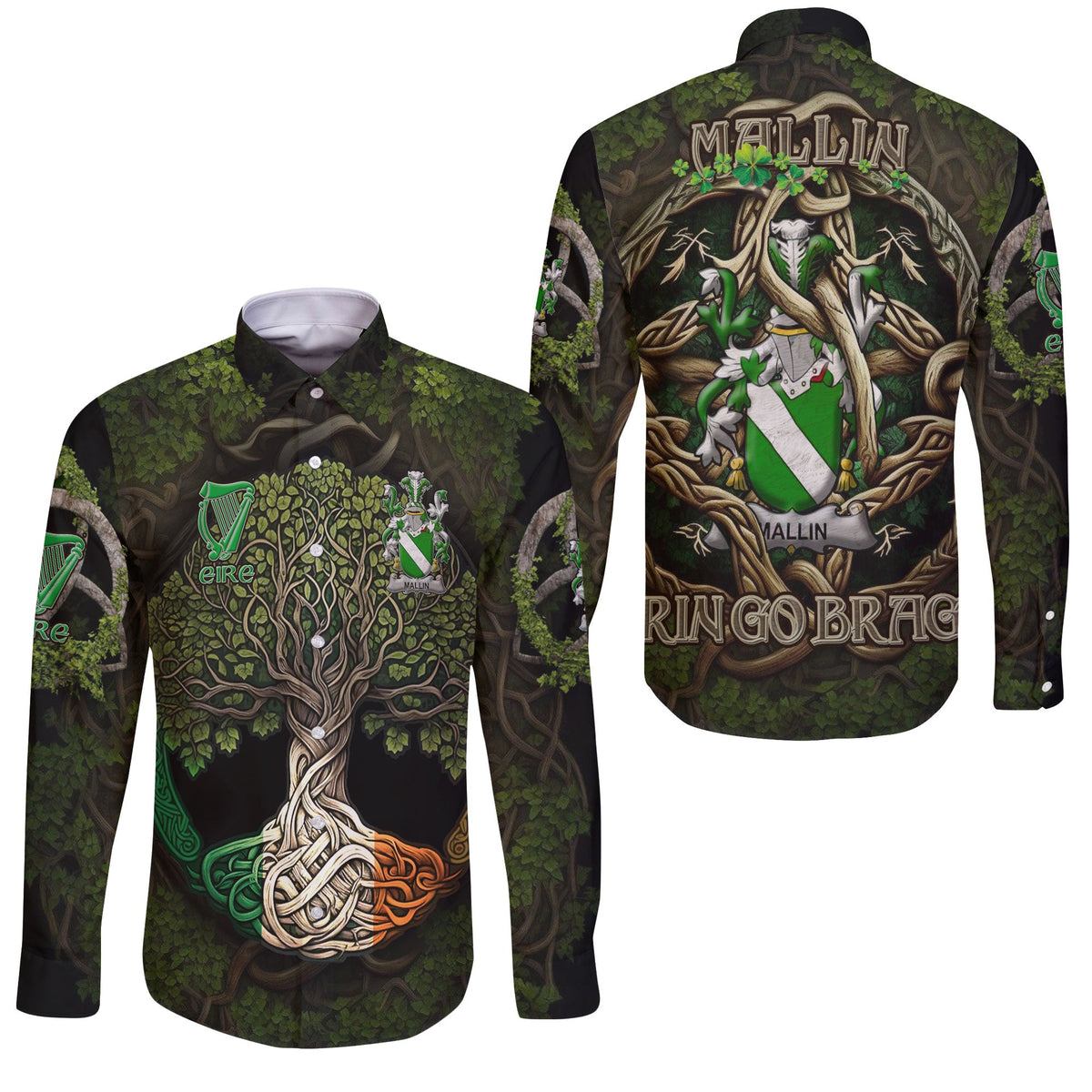 Mallin or O Mallan Long Sleeve Button Shirts Ireland Is My Root Style