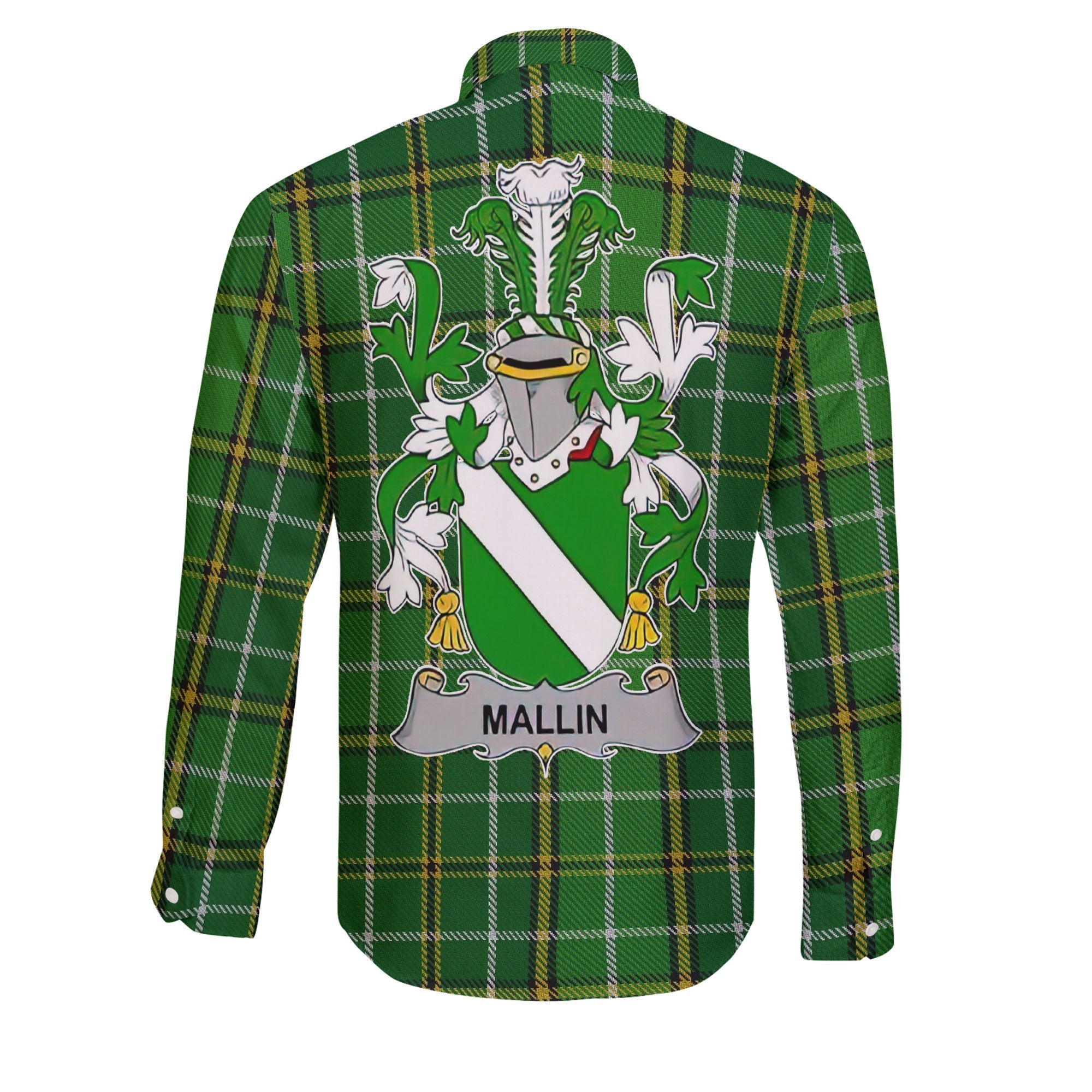Mallin or O Mallan Long Sleeve Button Shirts Crest And National Plaid Style