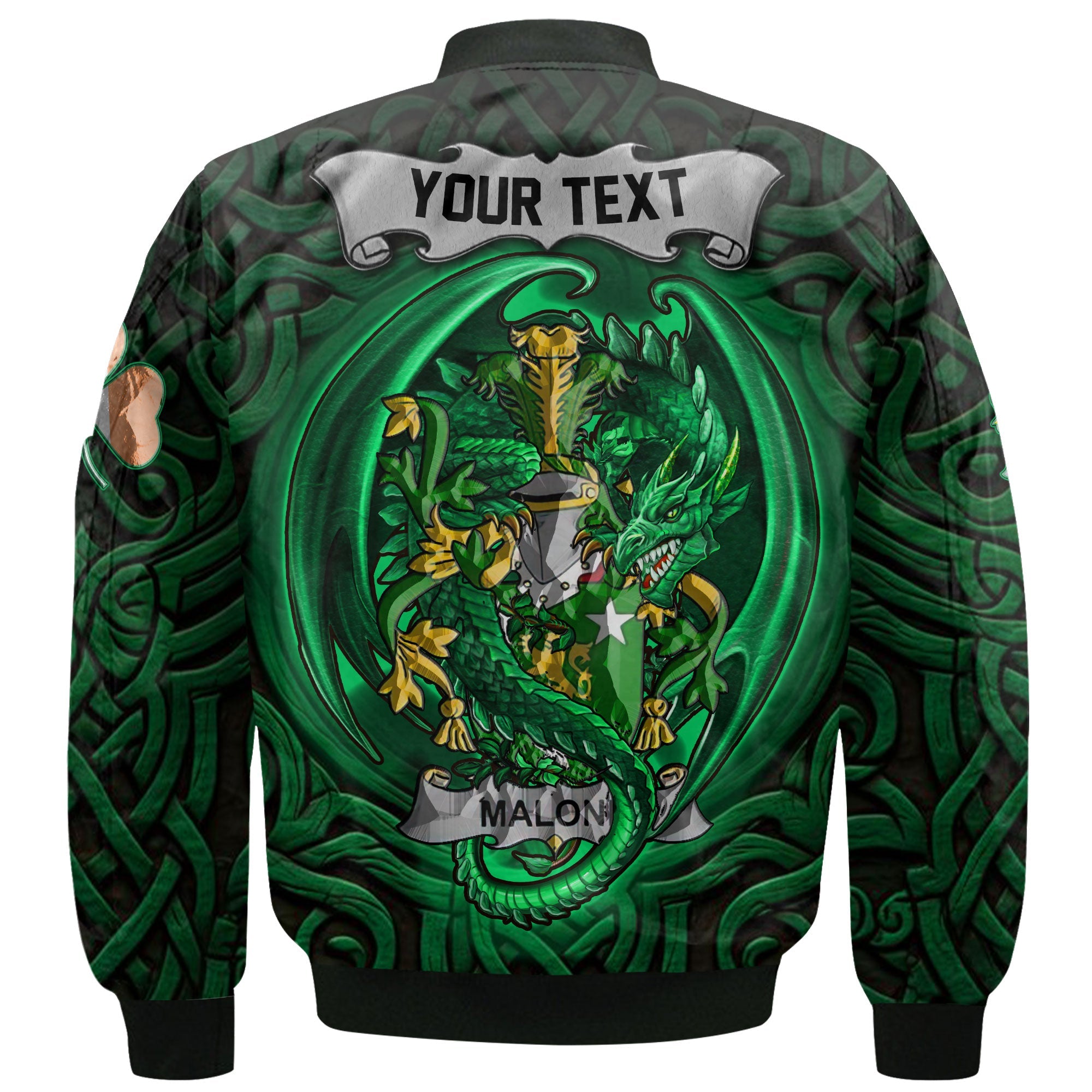 Malone or O Malone Bomber Jackets The Green Dragon Of Ireland Style