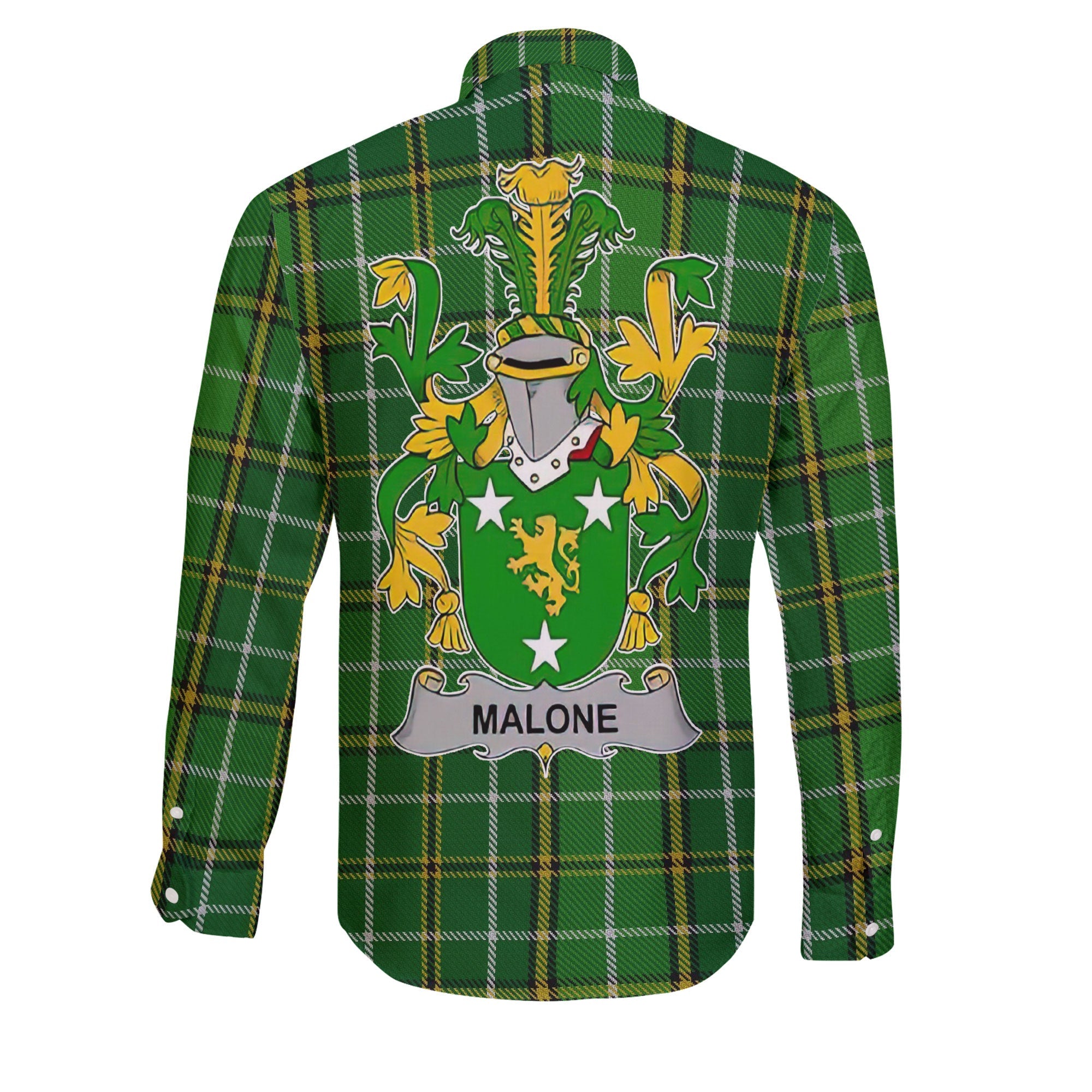 Malone or O Malone Long Sleeve Button Shirts Crest And National Plaid Style