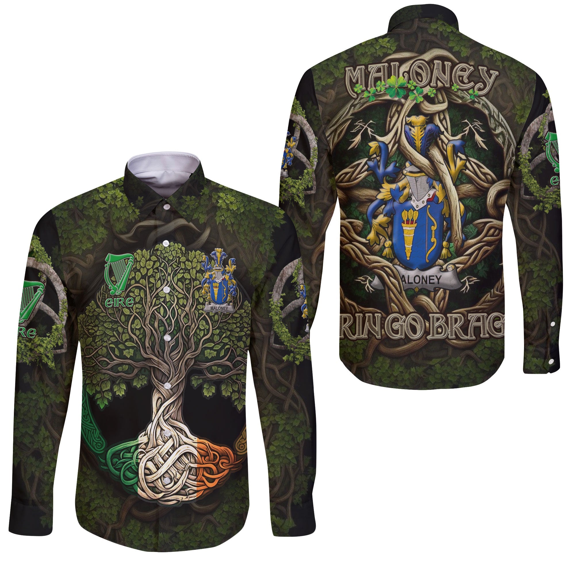 Maloney or O Molony Long Sleeve Button Shirts Ireland Is My Root Style