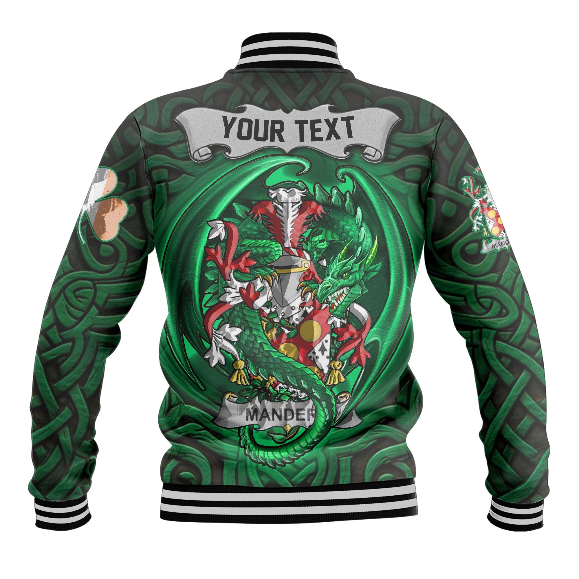 Manders Baseball Jackets The Green Dragon Of Ireland Style