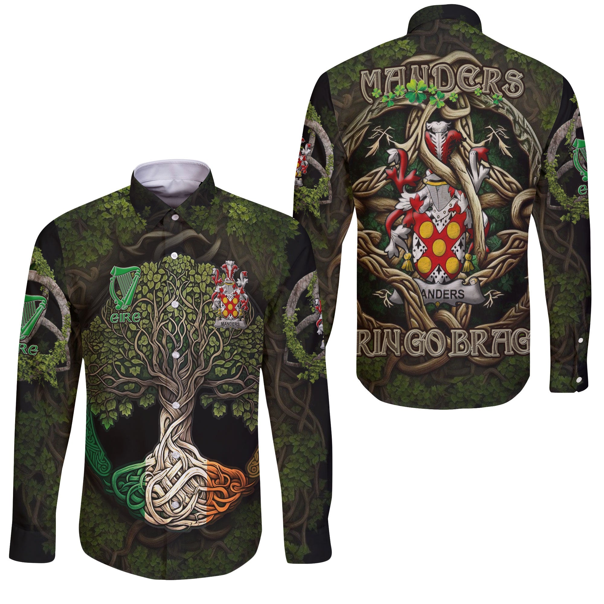 Manders Long Sleeve Button Shirts Ireland Is My Root Style