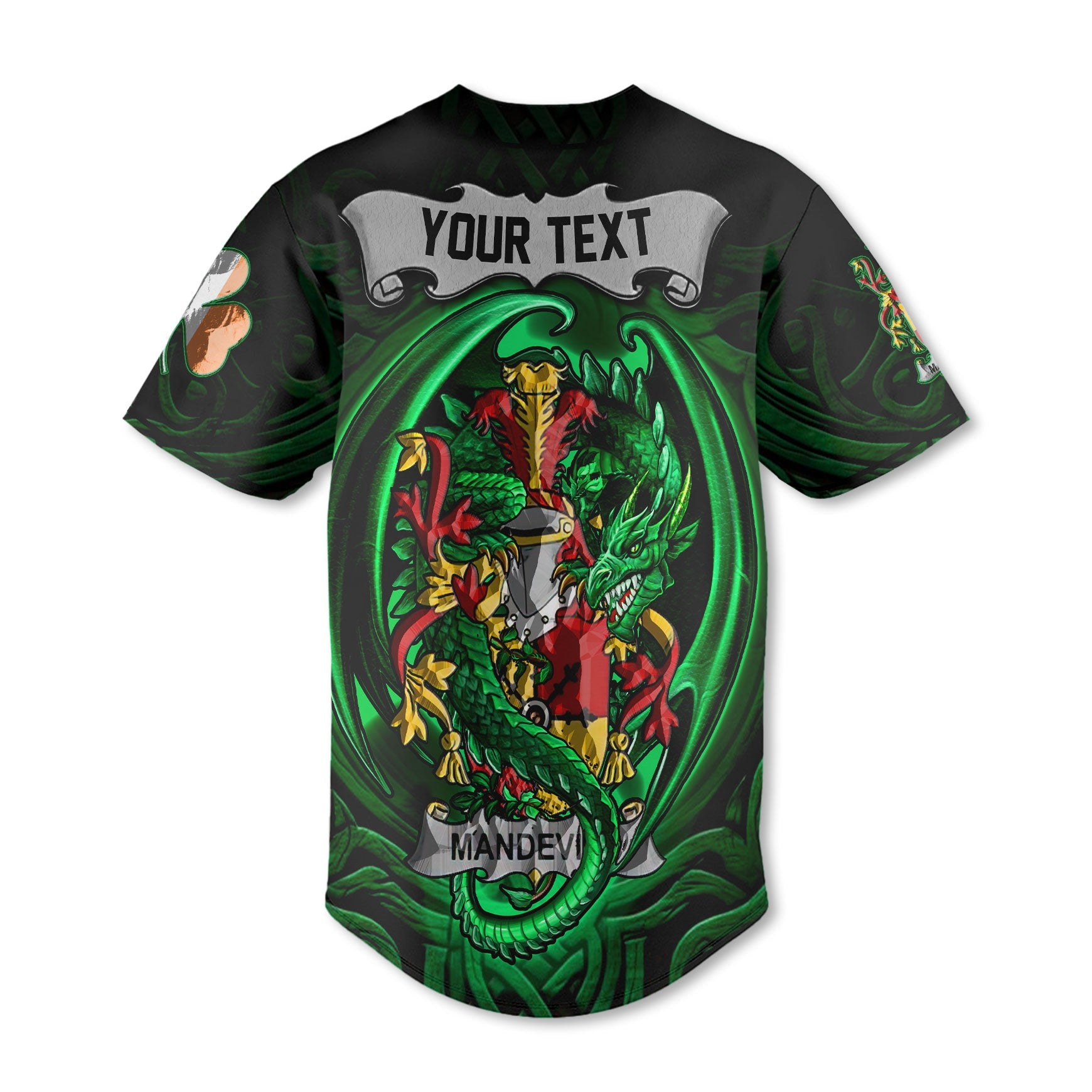 Mandevile Baseball Jerseys The Green Dragon Of Ireland Style