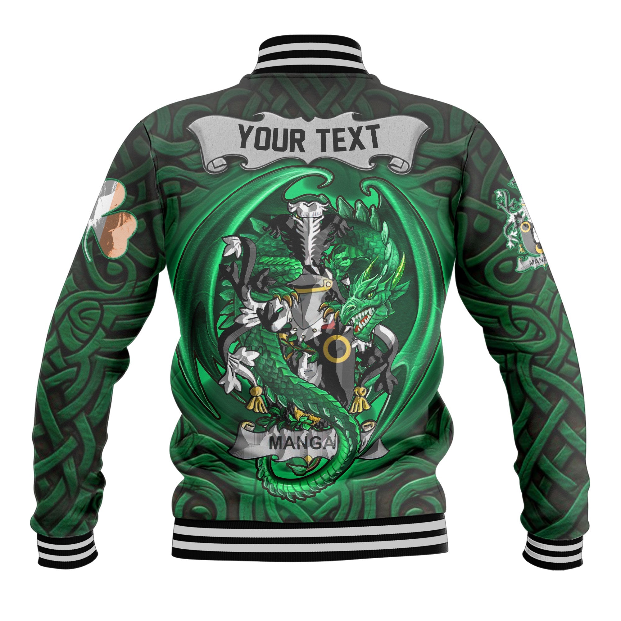 Mangan or O Mangan Baseball Jackets The Green Dragon Of Ireland Style