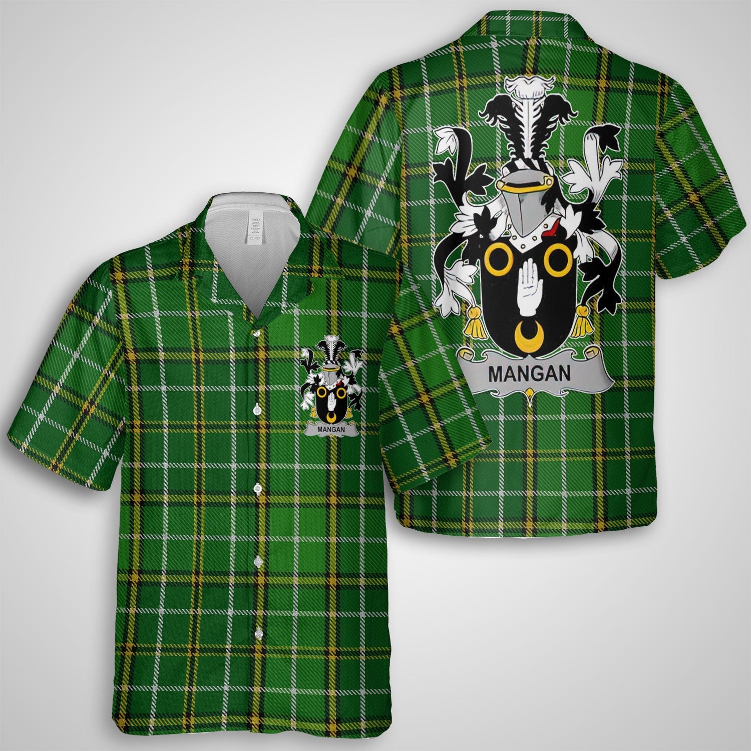 Mangan or O Mangan Hawaiian Shirts Crest And National Plaid Style