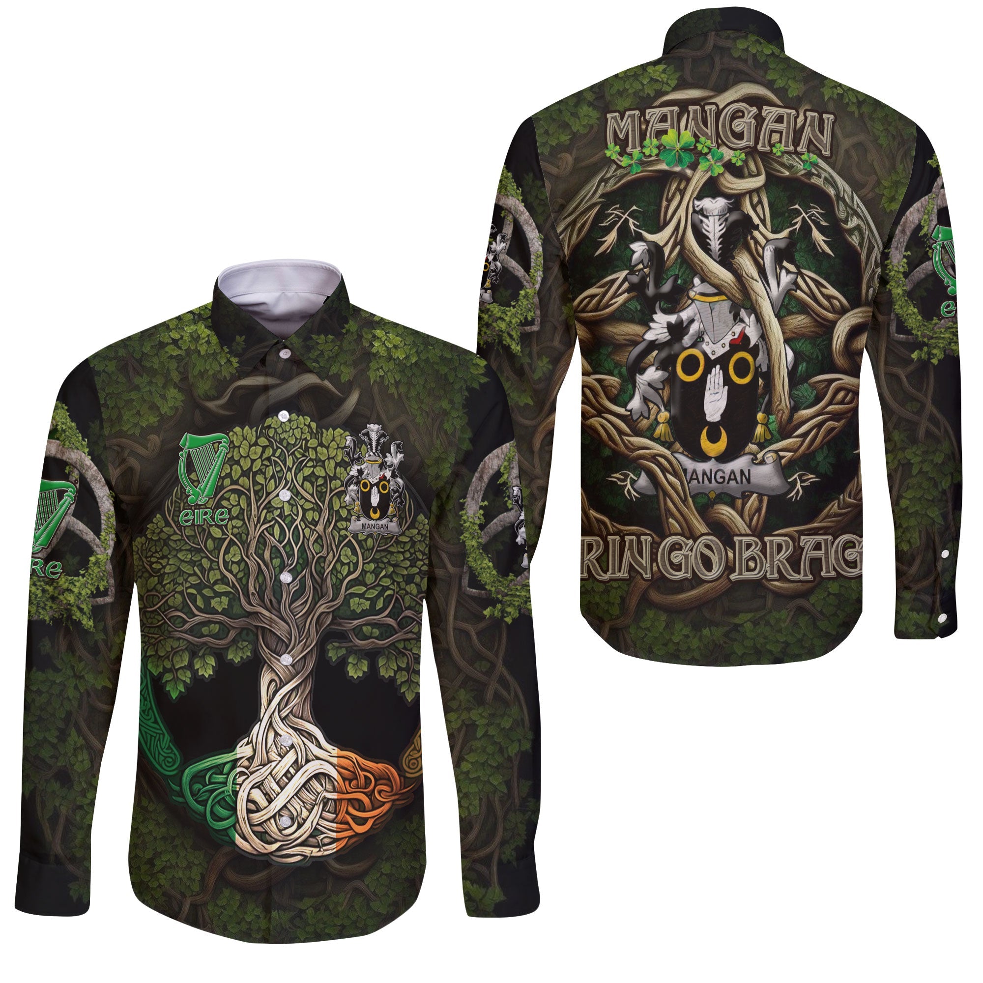 Mangan or O Mangan Long Sleeve Button Shirts Ireland Is My Root Style