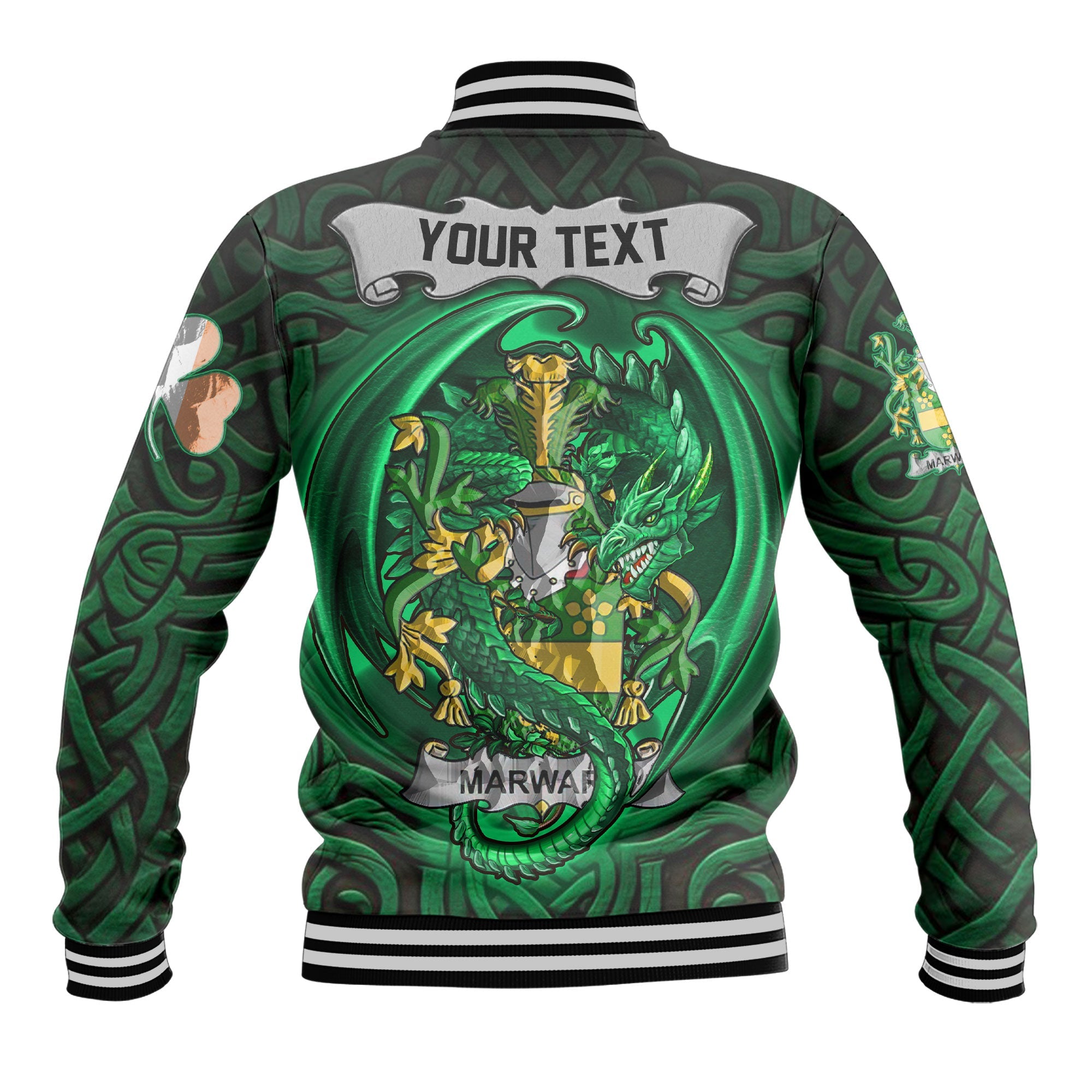 Marward Baseball Jackets The Green Dragon Of Ireland Style