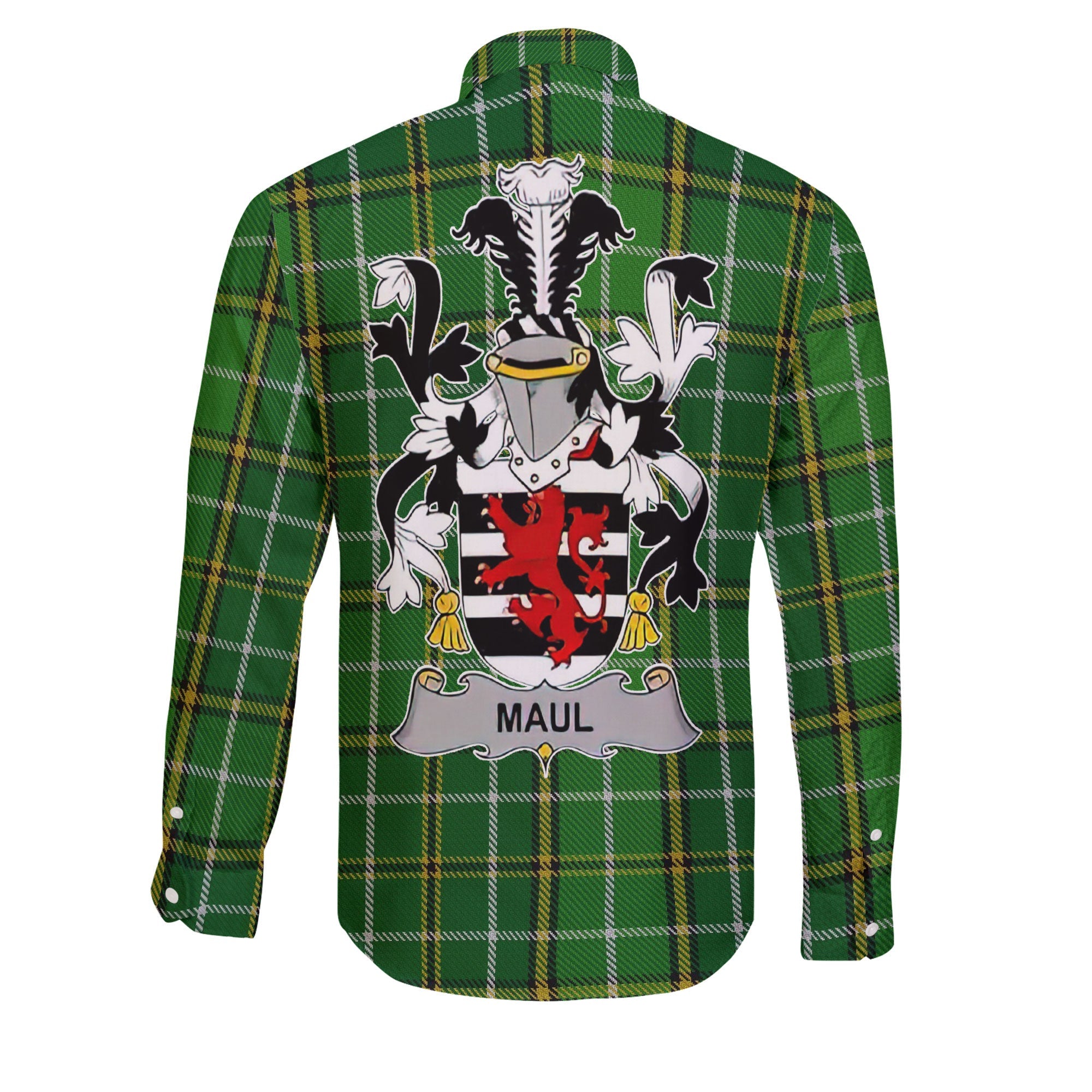 Maul or Maule Long Sleeve Button Shirts Crest And National Plaid Style