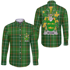 McCain or O Kane Long Sleeve Button Shirts Crest And National Plaid Style