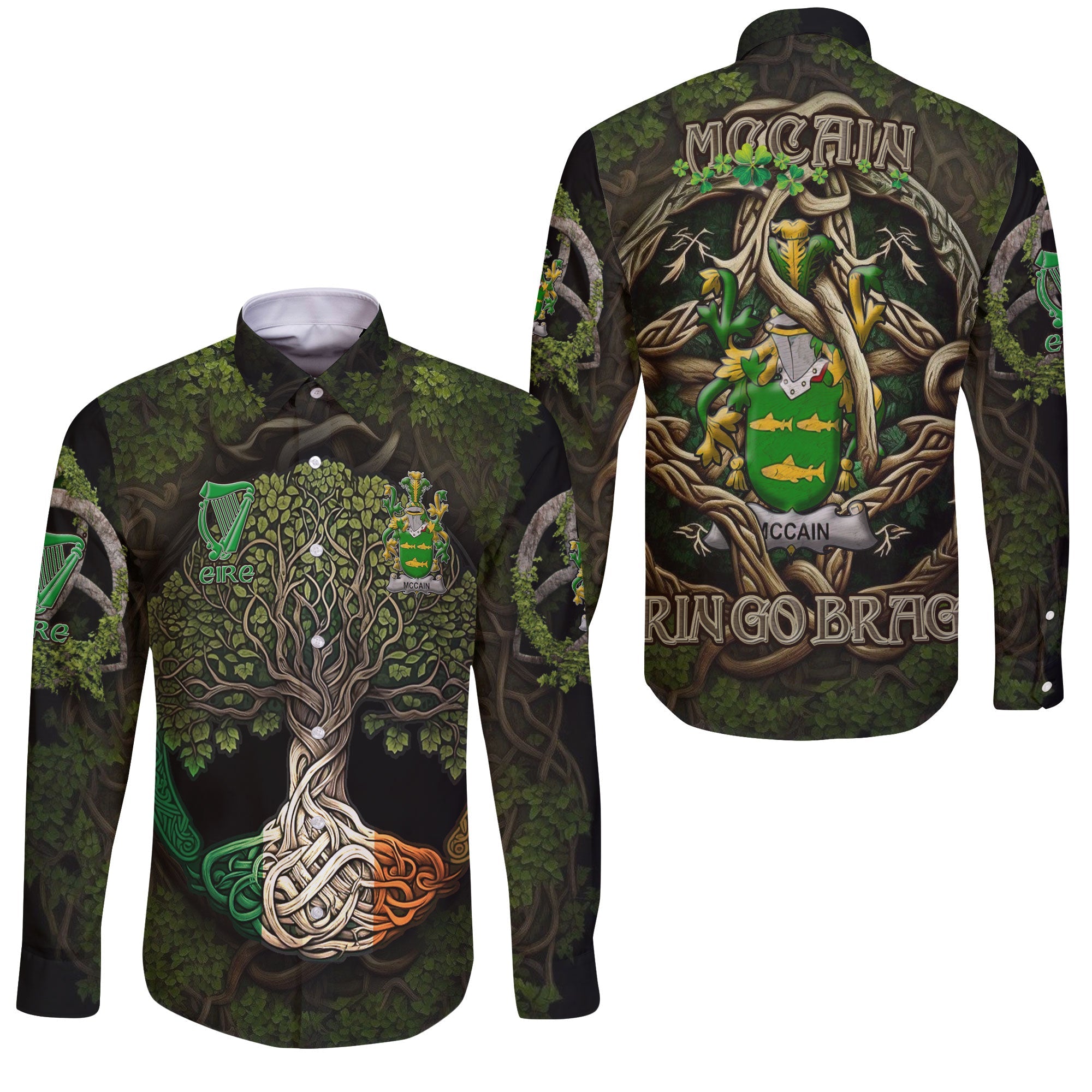 McCain or O Kane Long Sleeve Button Shirts Ireland Is My Root Style