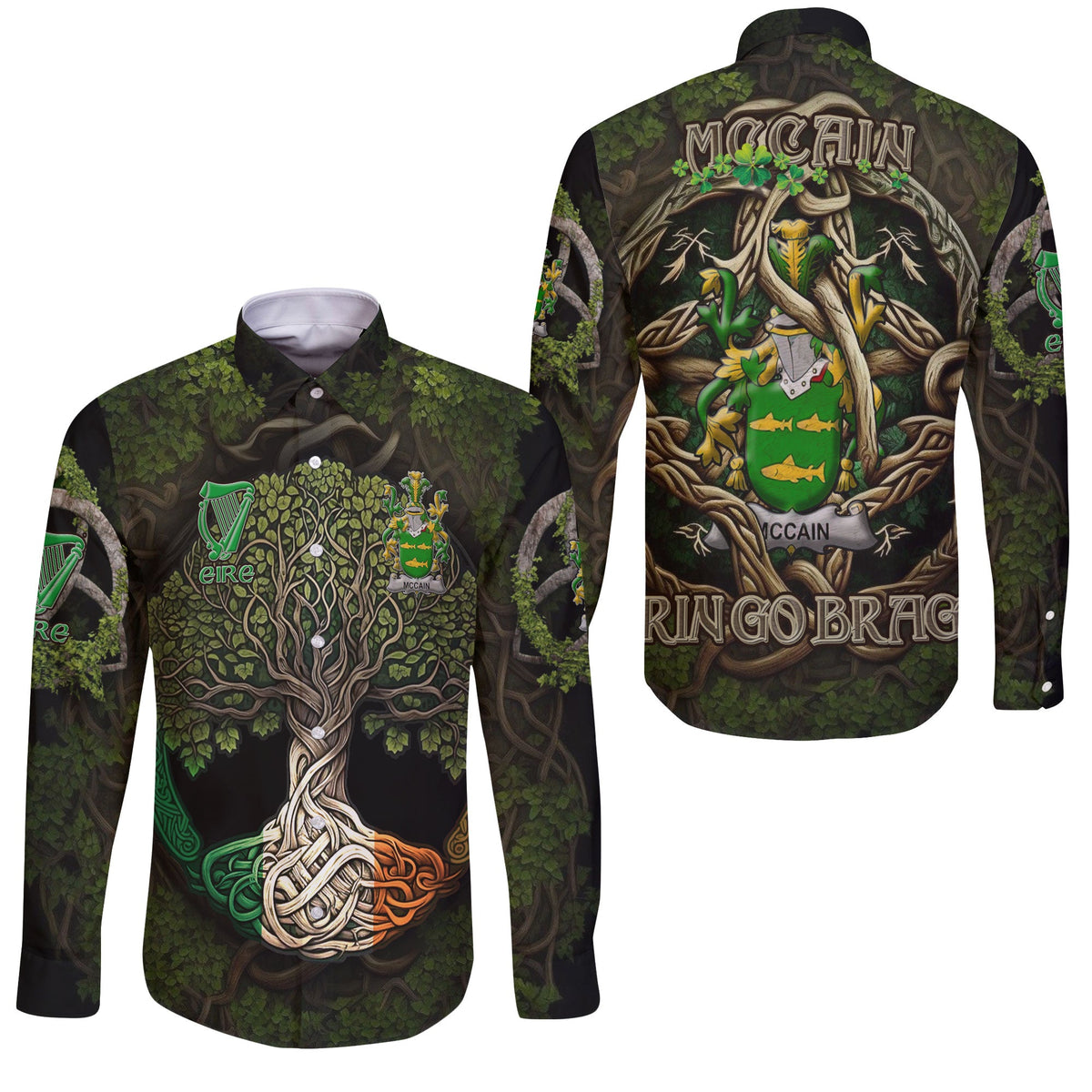 McCain or O Kane Long Sleeve Button Shirts Ireland Is My Root Style