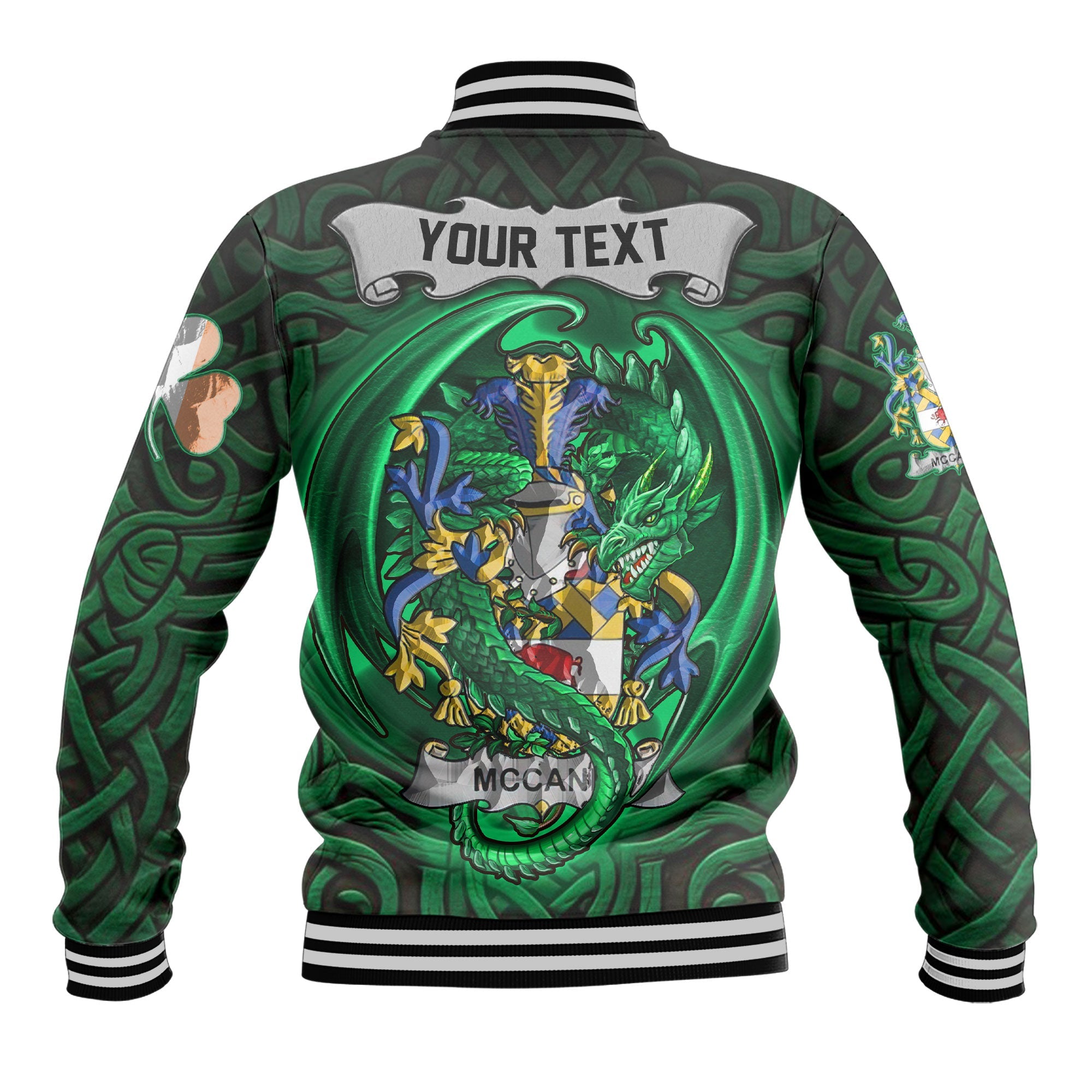 McCann Baseball Jackets The Green Dragon Of Ireland Style