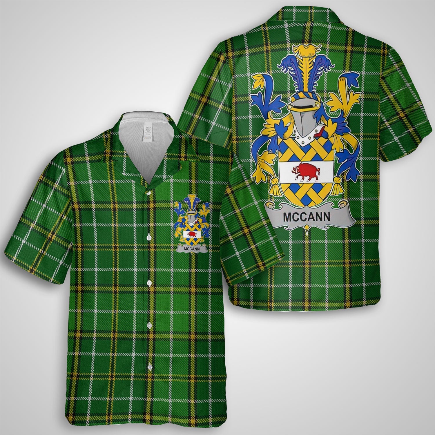 McCann Hawaiian Shirts Crest And National Plaid Style