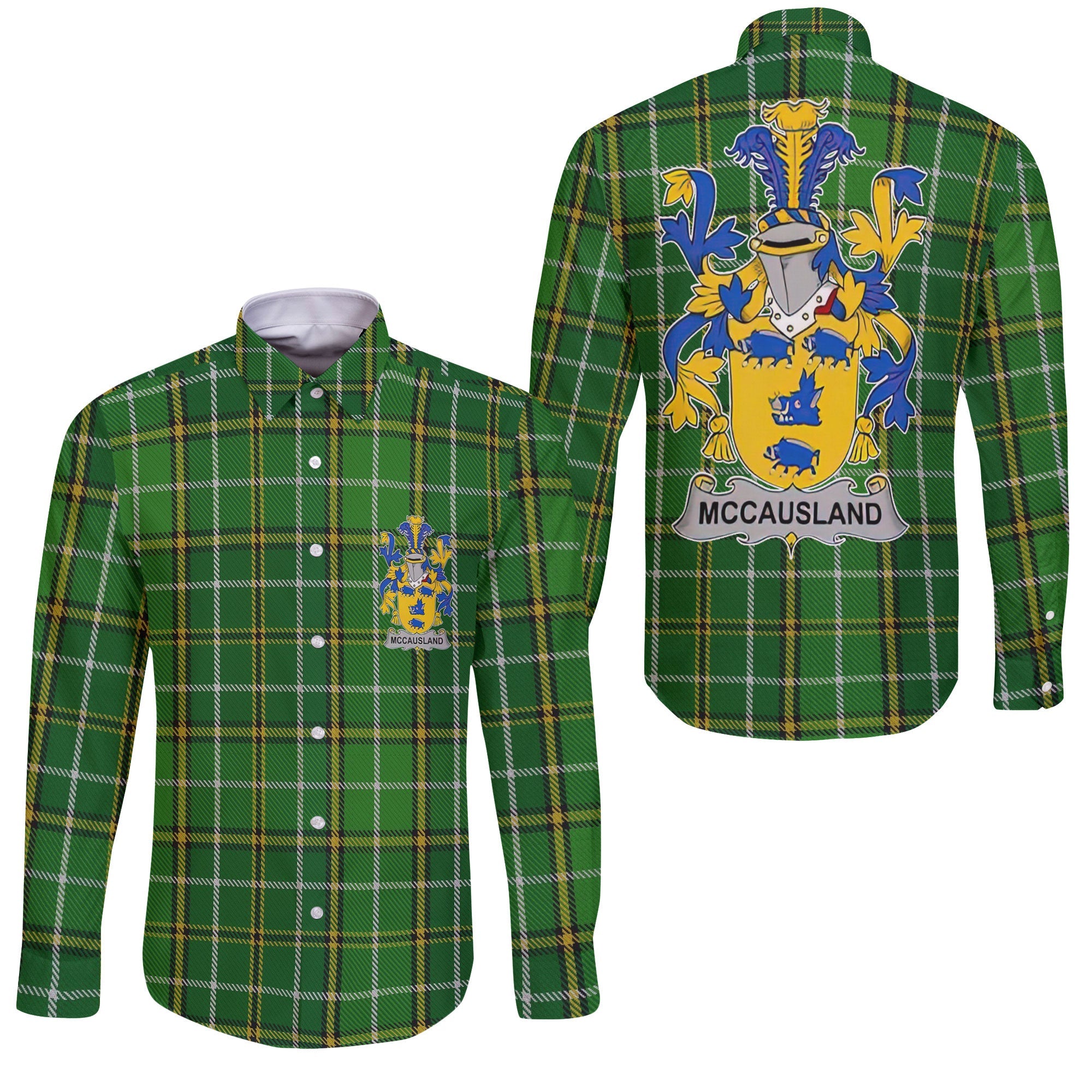 McCausland Long Sleeve Button Shirts Crest And National Plaid Style