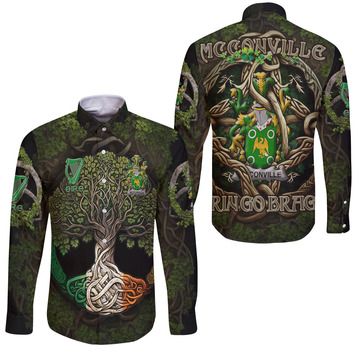 McConville Long Sleeve Button Shirts Ireland Is My Root Style