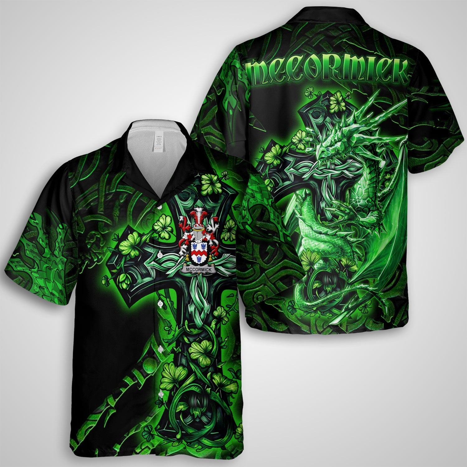 McCormick Hawaiian Shirts Celtic Cross And Dragon Style