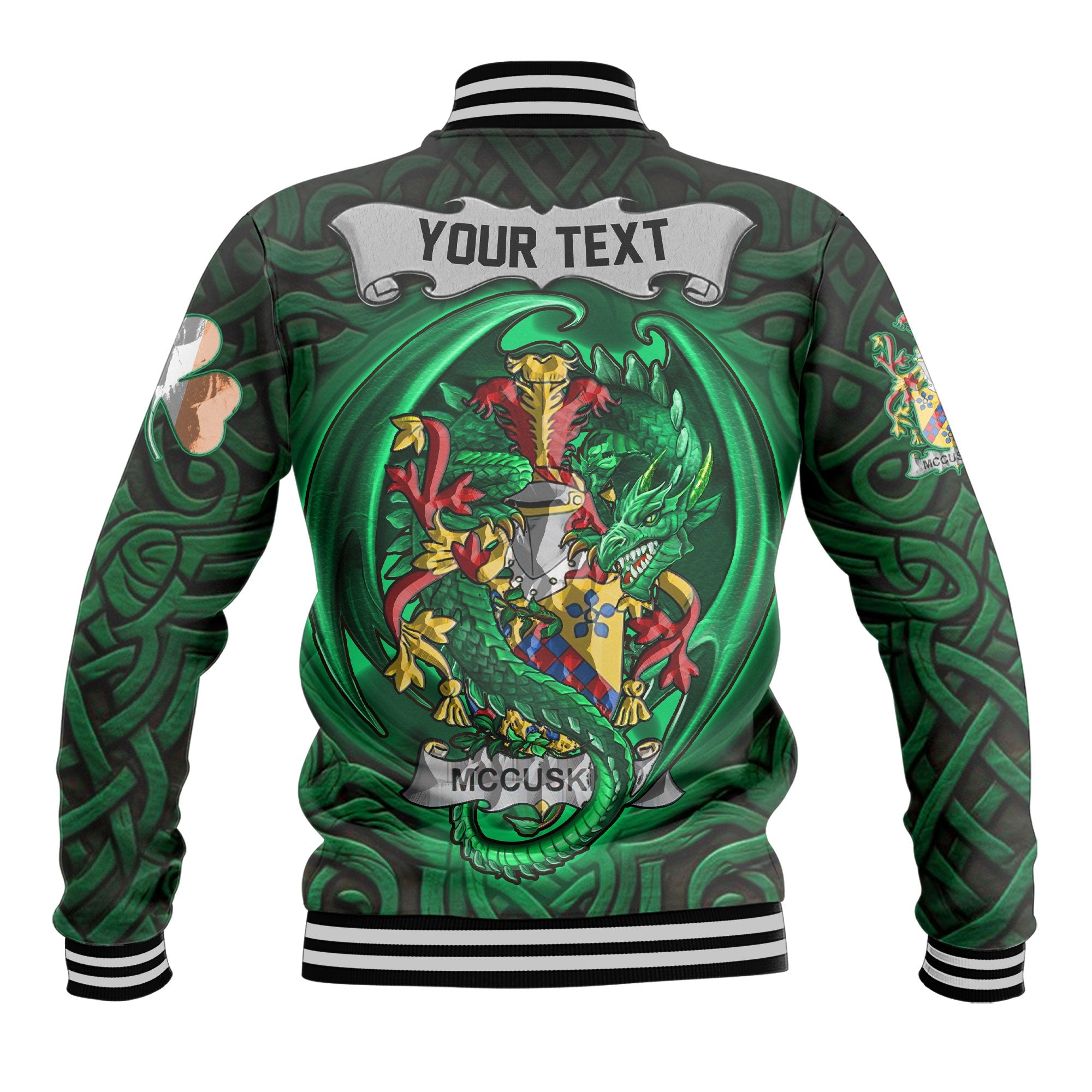 McCusker or Cosker Baseball Jackets The Green Dragon Of Ireland Style