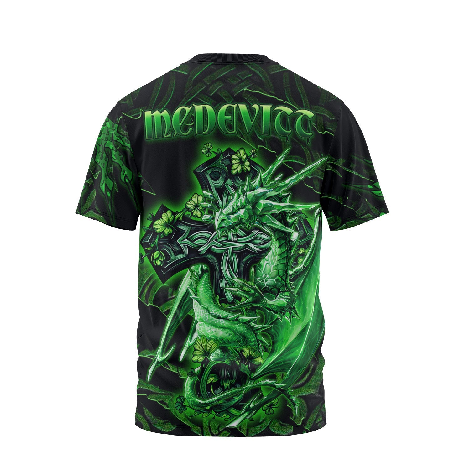 McDevitt T-Shirts Celtic Cross And Dragon Style